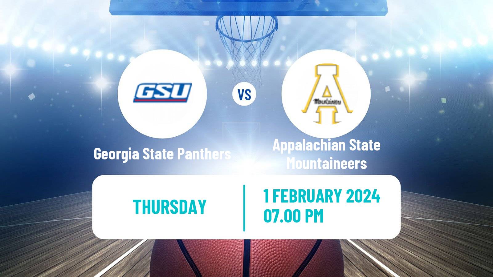Basketball NCAA College Basketball Georgia State Panthers - Appalachian State Mountaineers