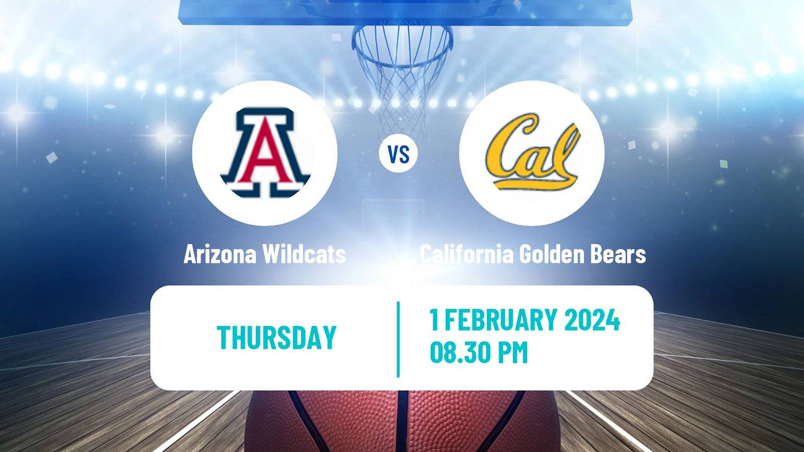 Basketball NCAA College Basketball Arizona Wildcats - California Golden Bears