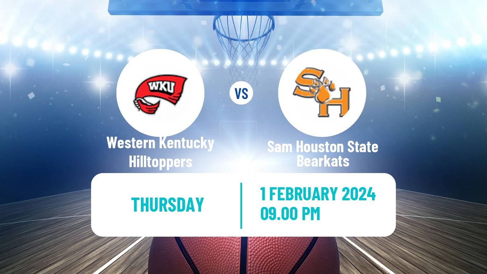 Basketball NCAA College Basketball Western Kentucky Hilltoppers - Sam Houston State Bearkats