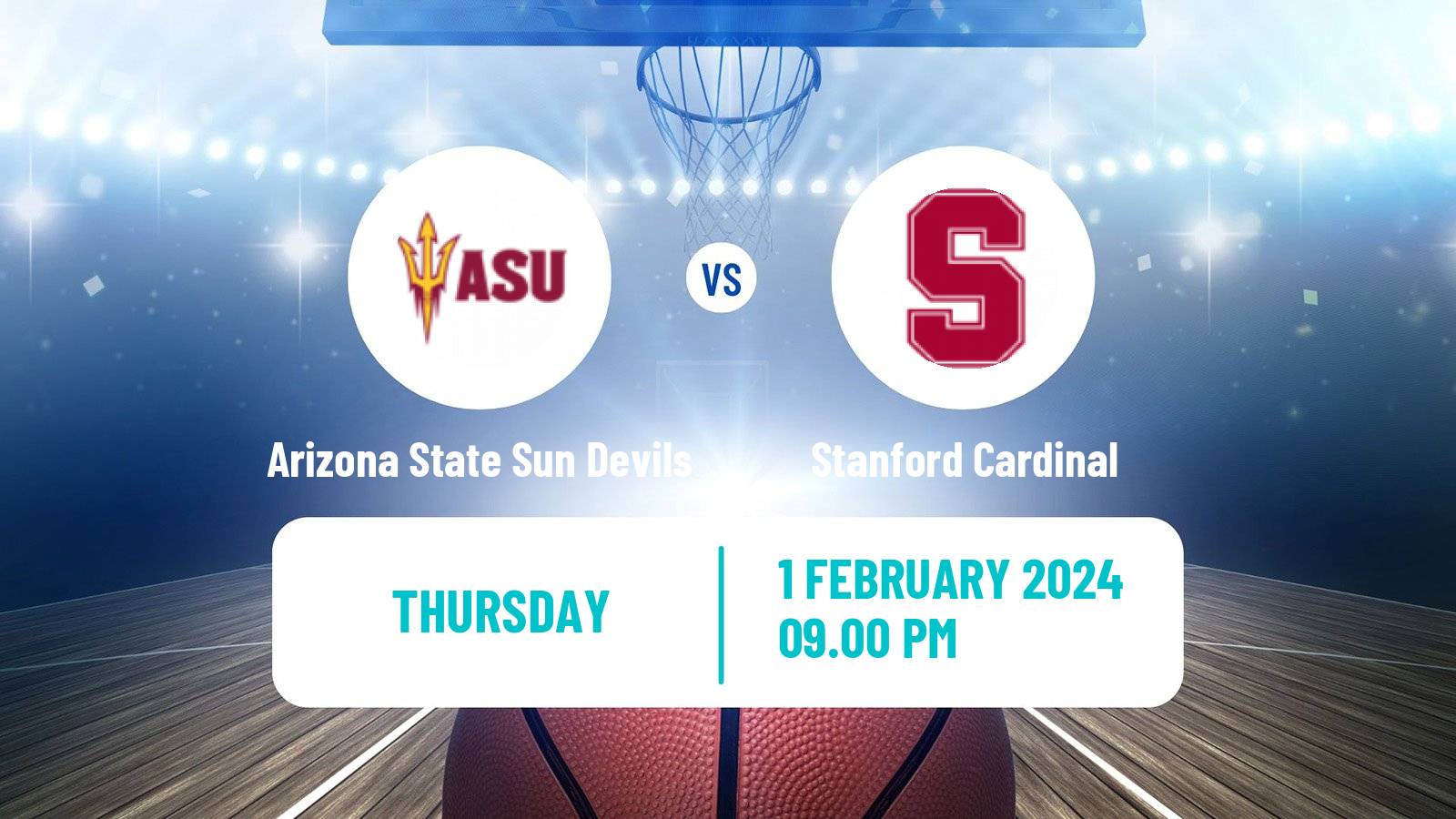 Basketball NCAA College Basketball Arizona State Sun Devils - Stanford Cardinal