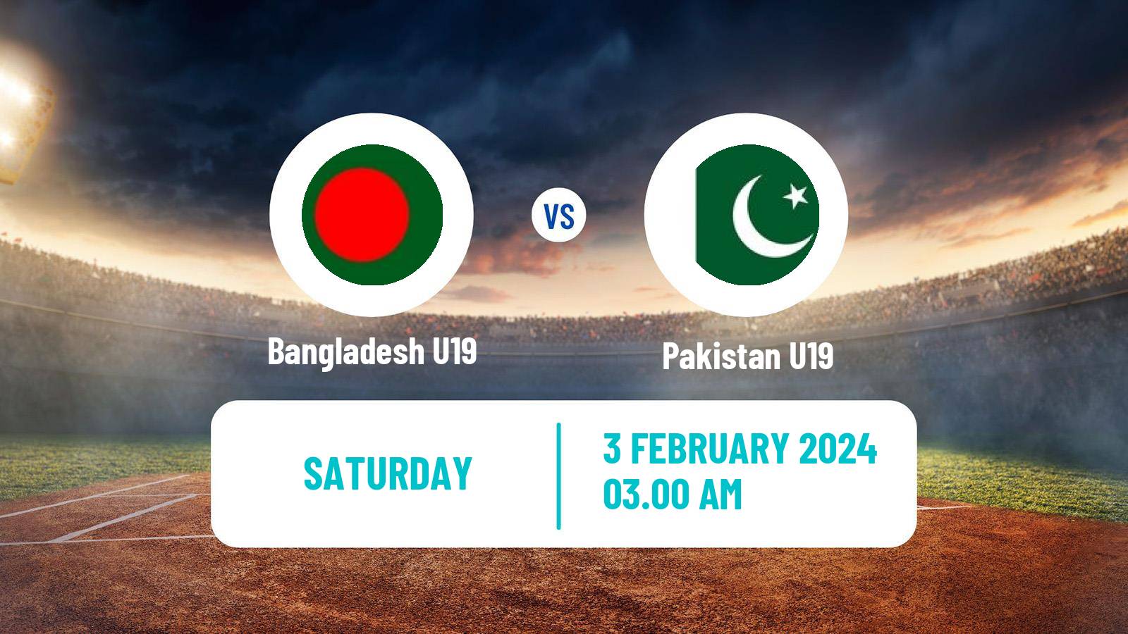 Cricket ICC U19 World Cup Bangladesh U19 - Pakistan U19