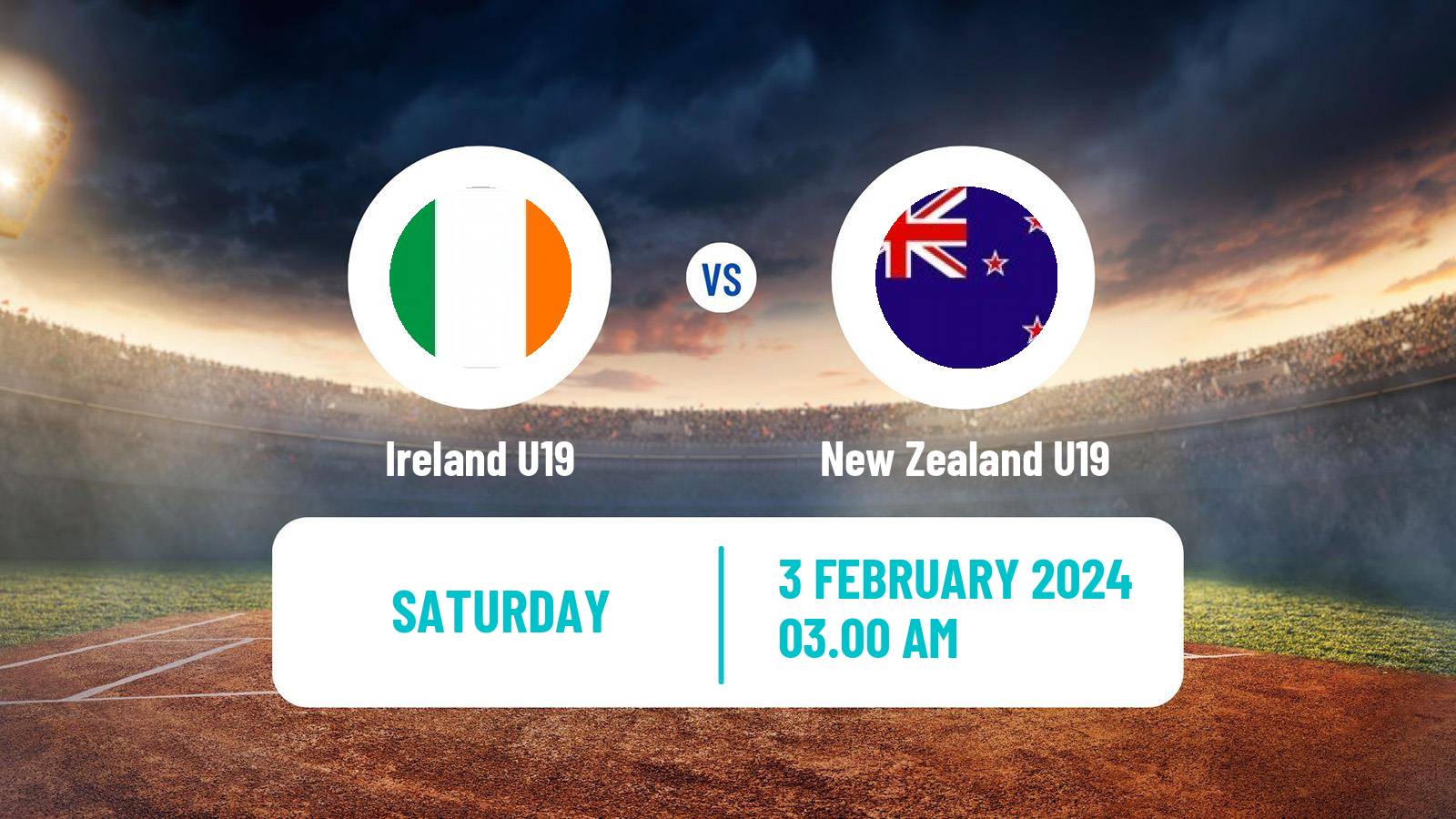 Cricket ICC U19 World Cup Ireland U19 - New Zealand U19