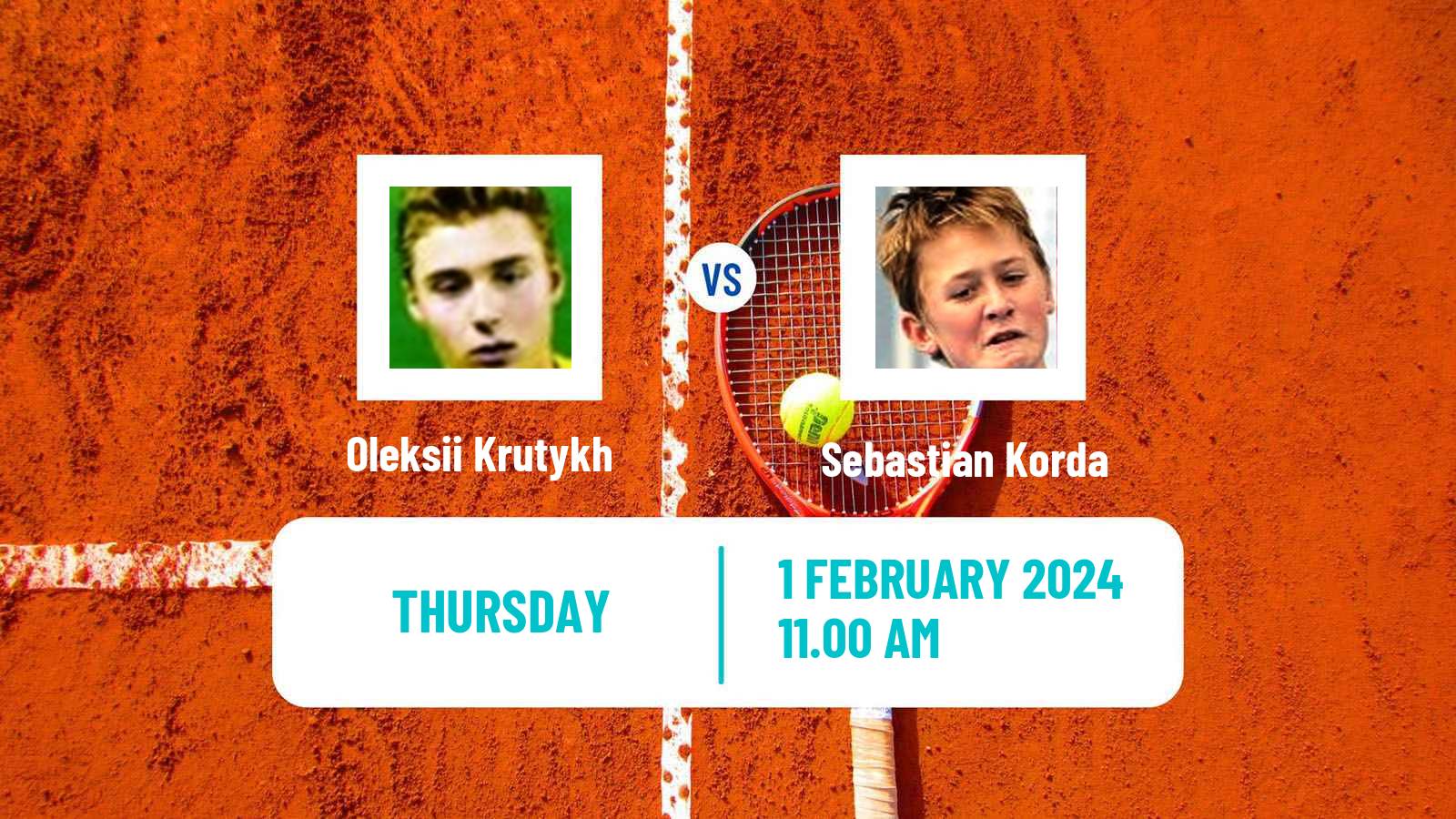 Tennis Davis Cup World Group Oleksii Krutykh - Sebastian Korda