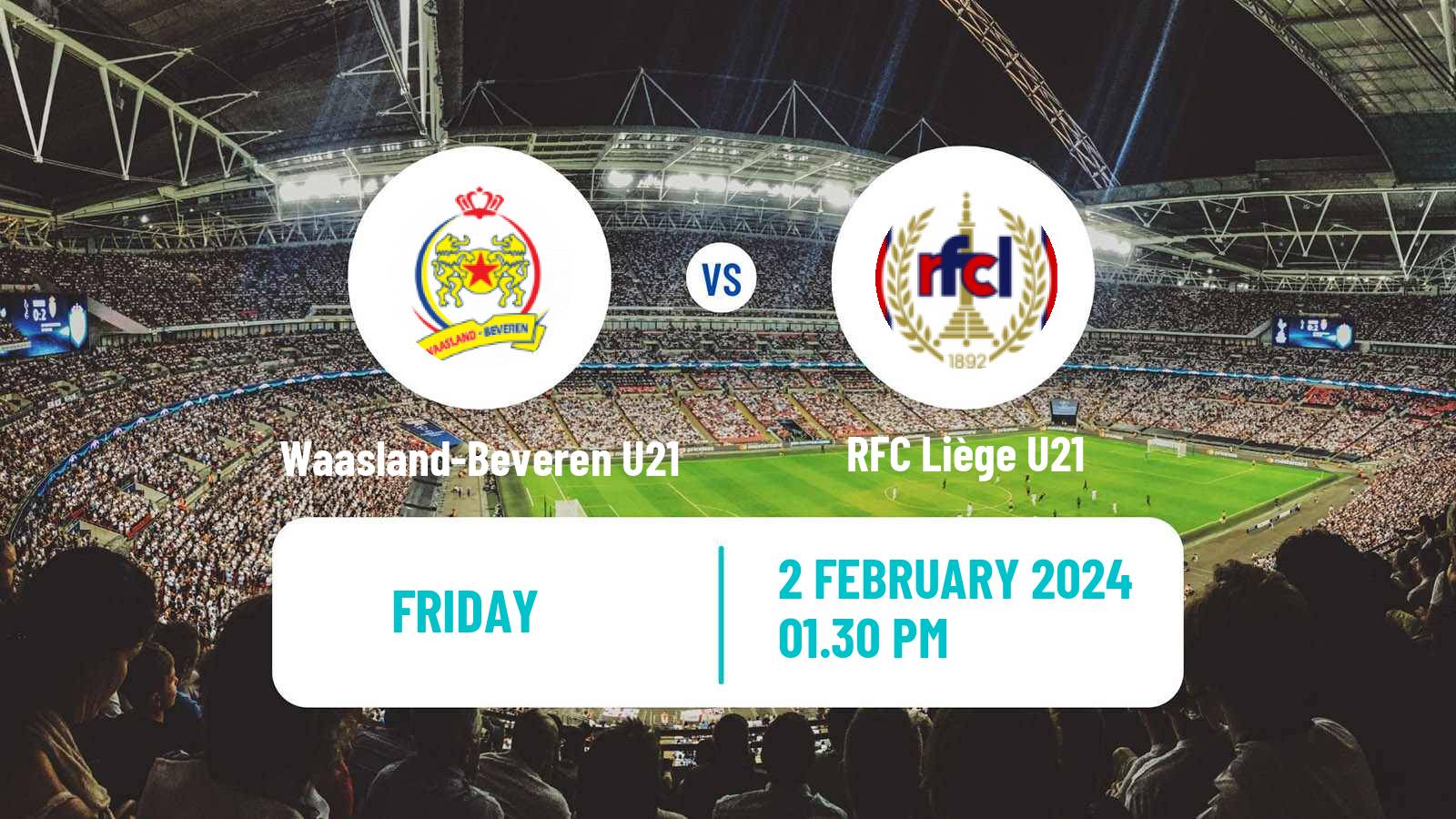 Soccer Belgian Pro League U21 Waasland-Beveren U21 - RFC Liège U21
