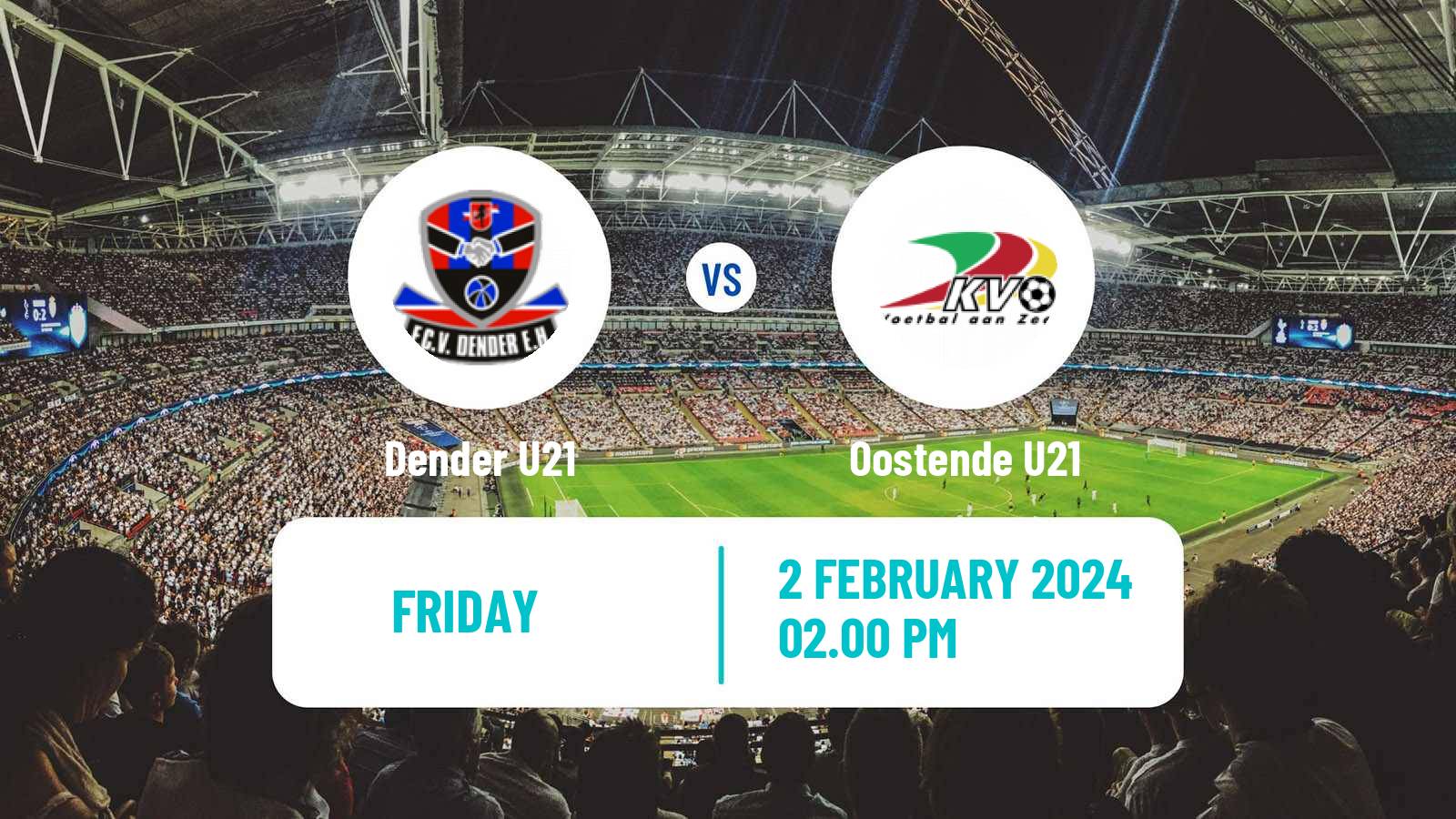 Soccer Belgian Pro League U21 Dender U21 - Oostende U21