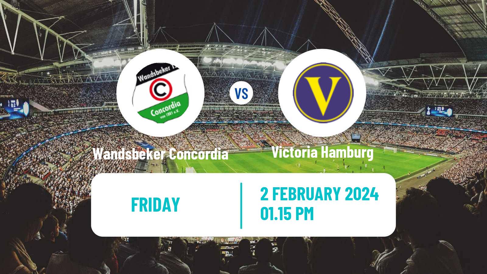 Soccer German Oberliga Hamburg Wandsbeker Concordia - Victoria Hamburg