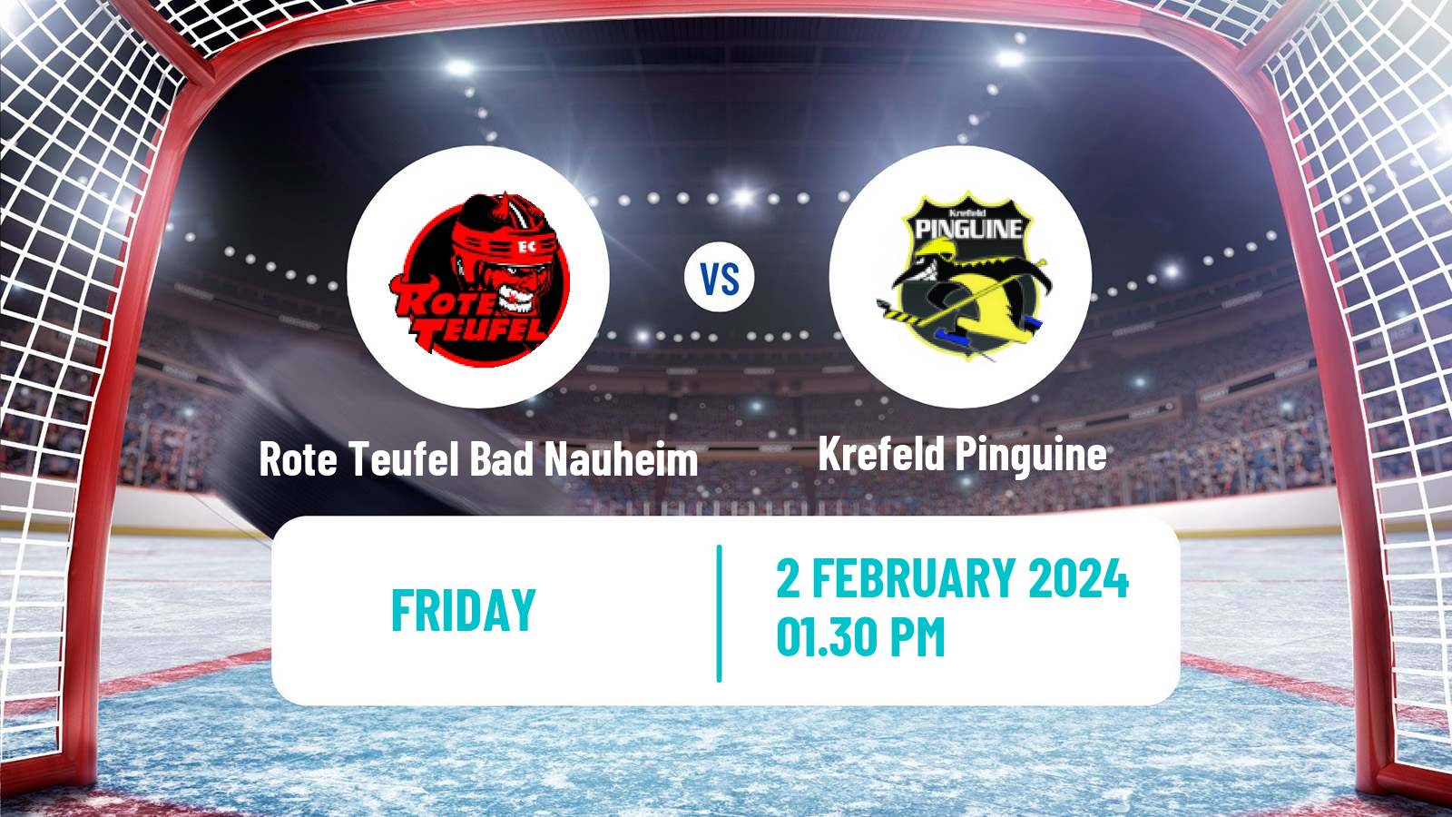 Hockey German DEL2 Rote Teufel Bad Nauheim - Krefeld Pinguine