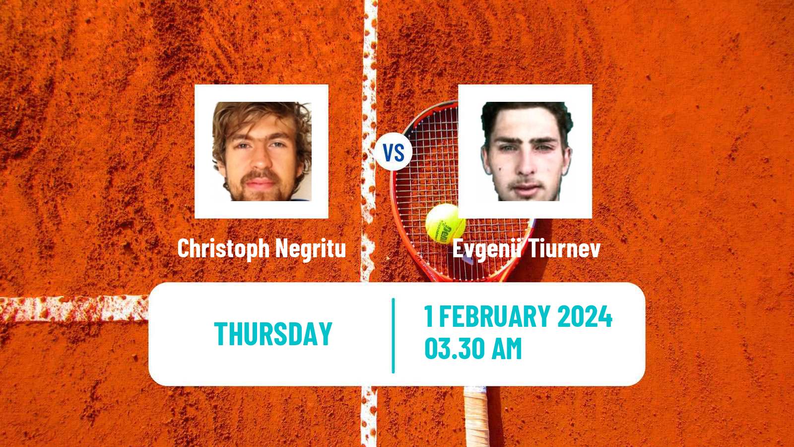 Tennis ITF M15 Monastir 5 Men Christoph Negritu - Evgenii Tiurnev