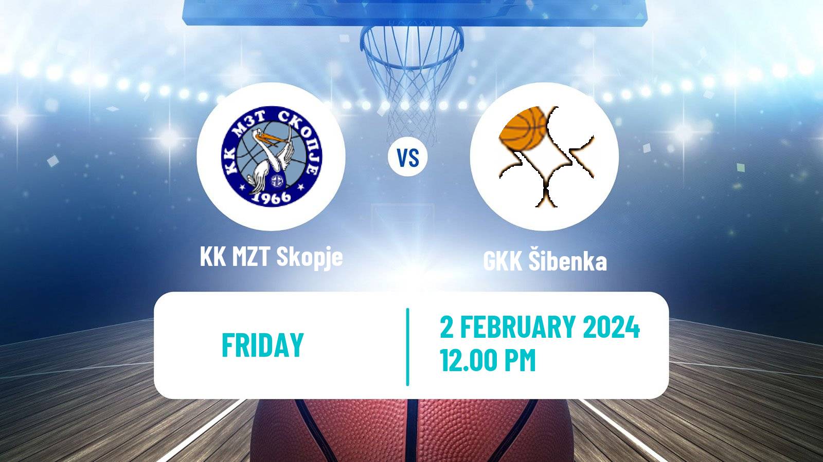 Basketball Adriatic League 2 KK MZT Skopje - GKK Šibenka