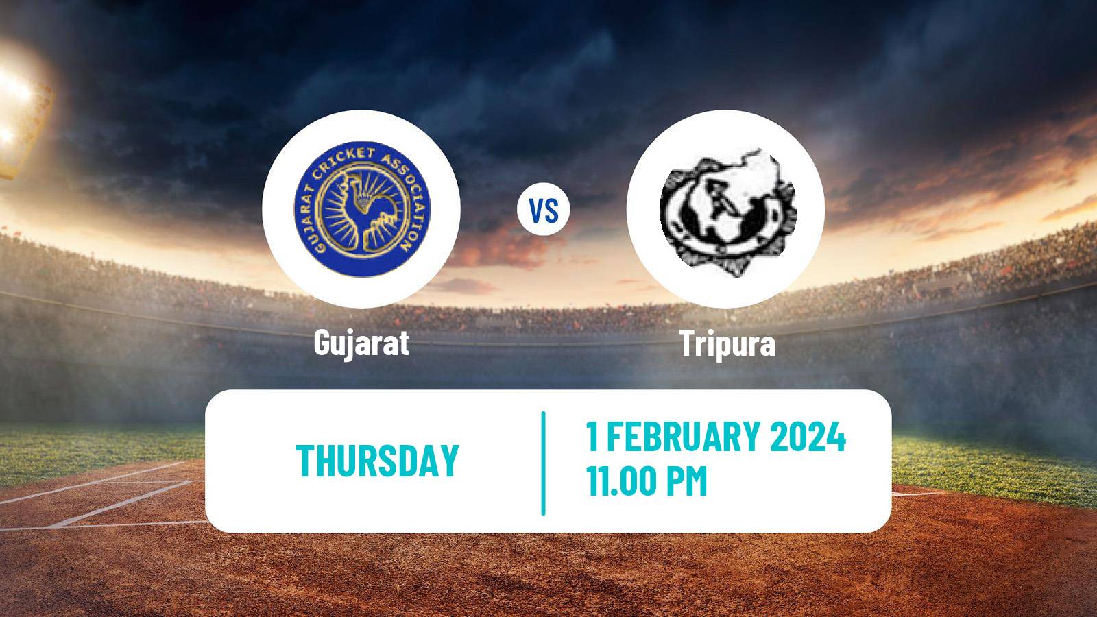 Cricket Ranji Trophy Gujarat - Tripura