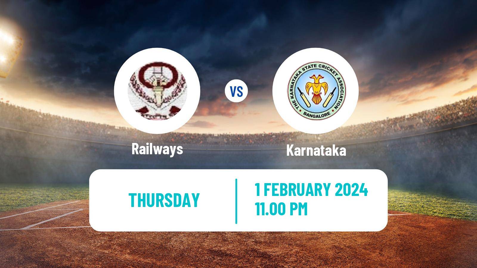 Cricket Ranji Trophy Railways - Karnataka