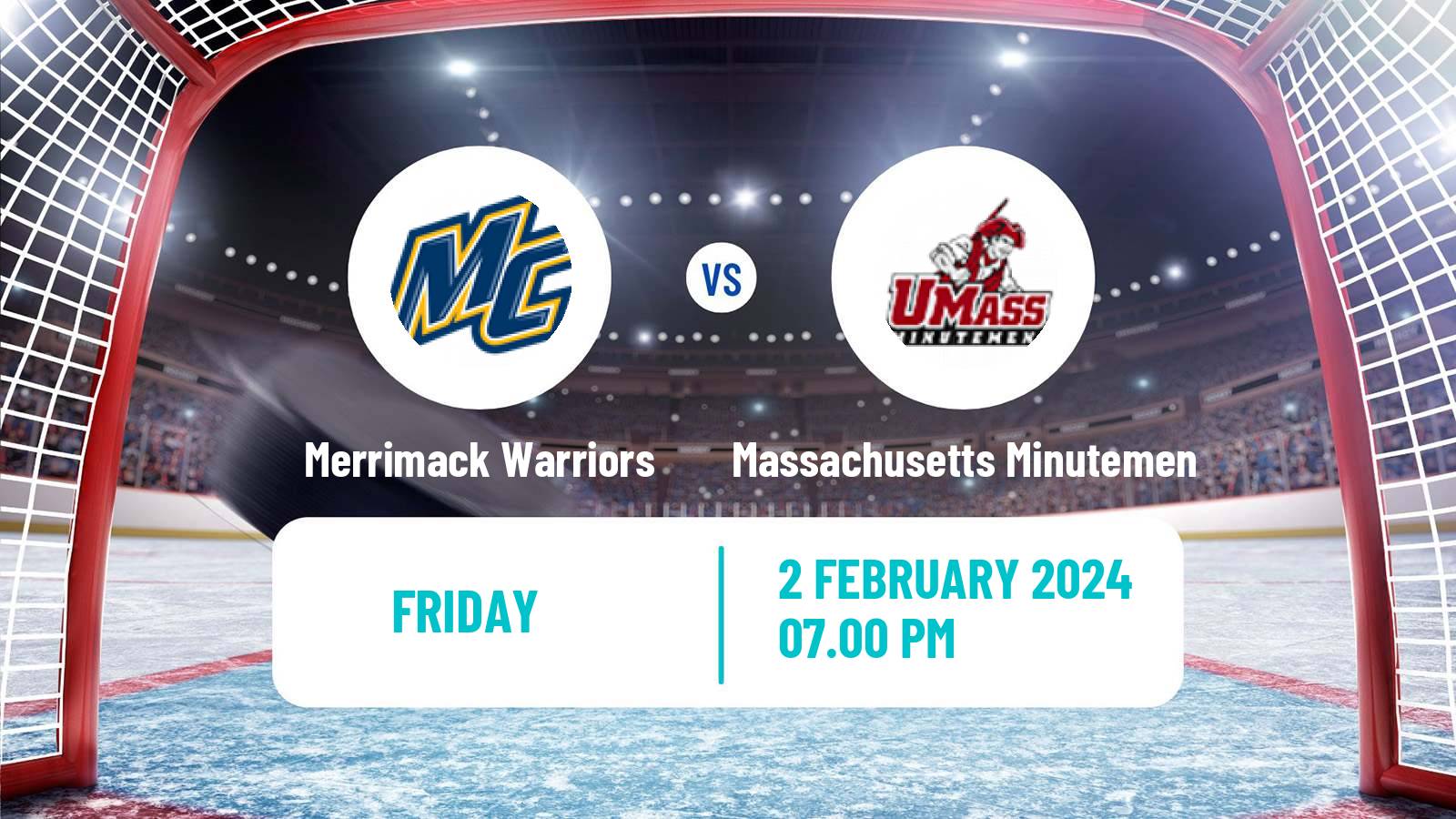 Hockey NCAA Hockey Merrimack Warriors - Massachusetts Minutemen