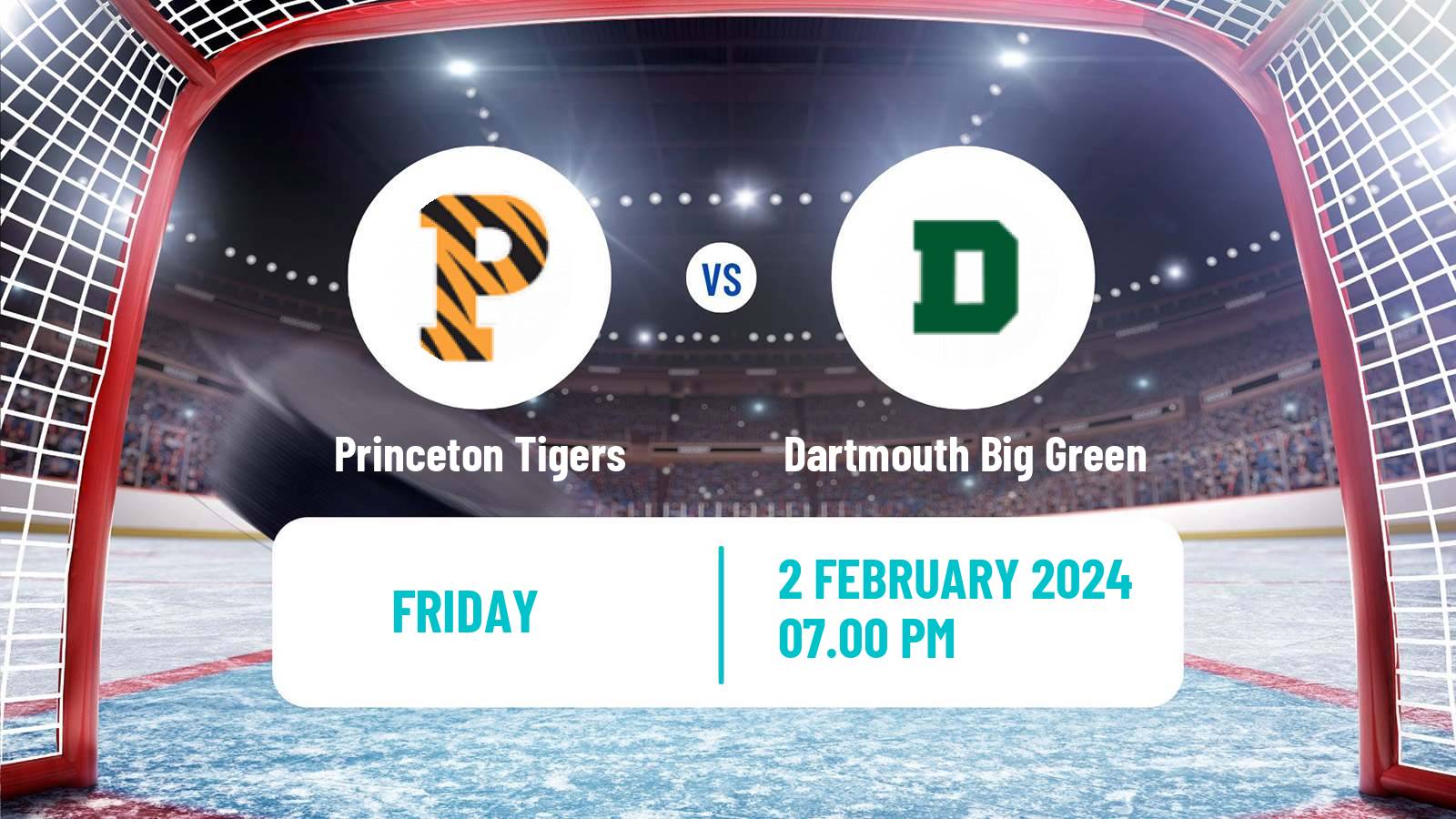 Hockey NCAA Hockey Princeton Tigers - Dartmouth Big Green