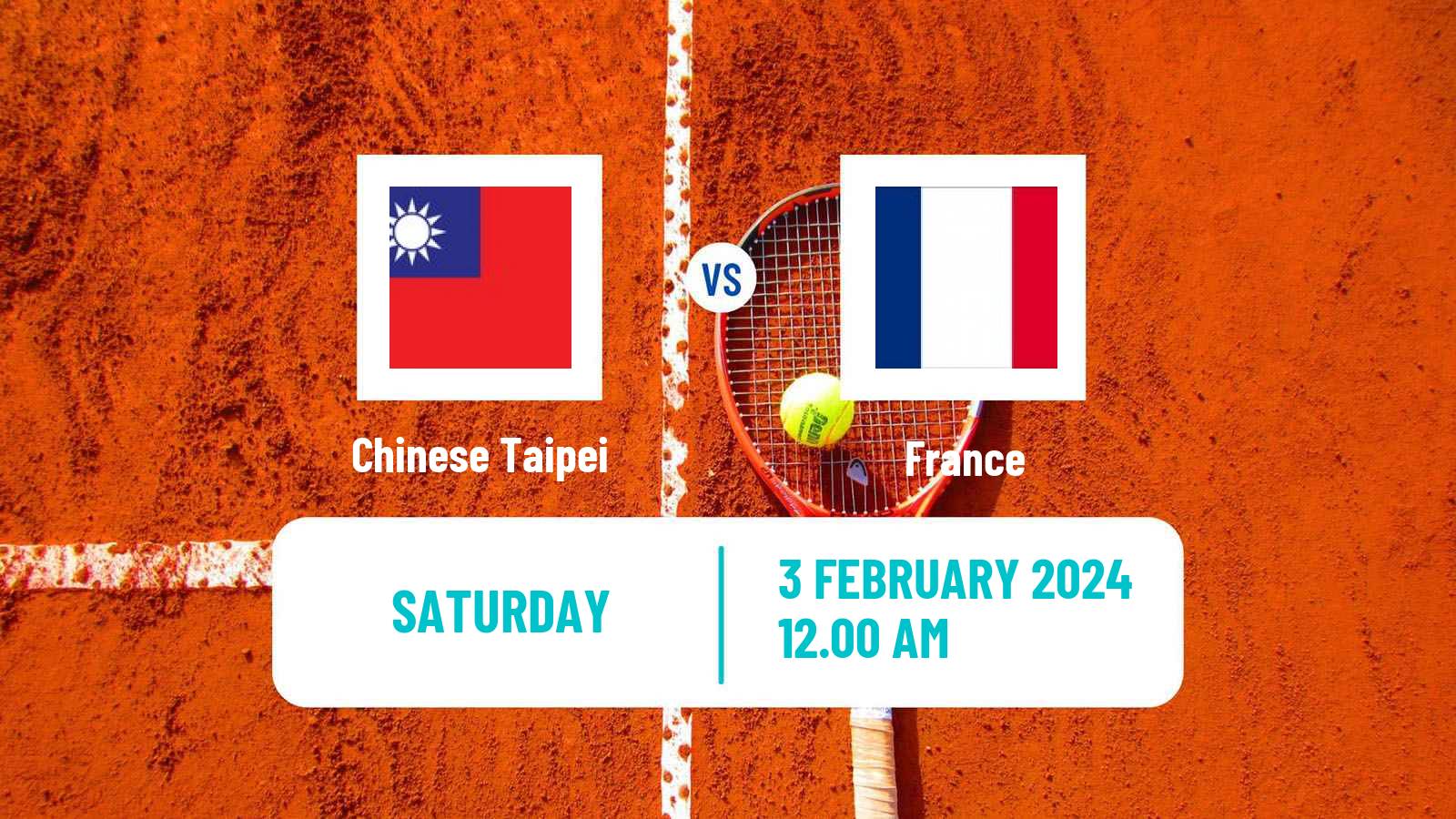 Tennis Davis Cup - World Group Teams Chinese Taipei - France