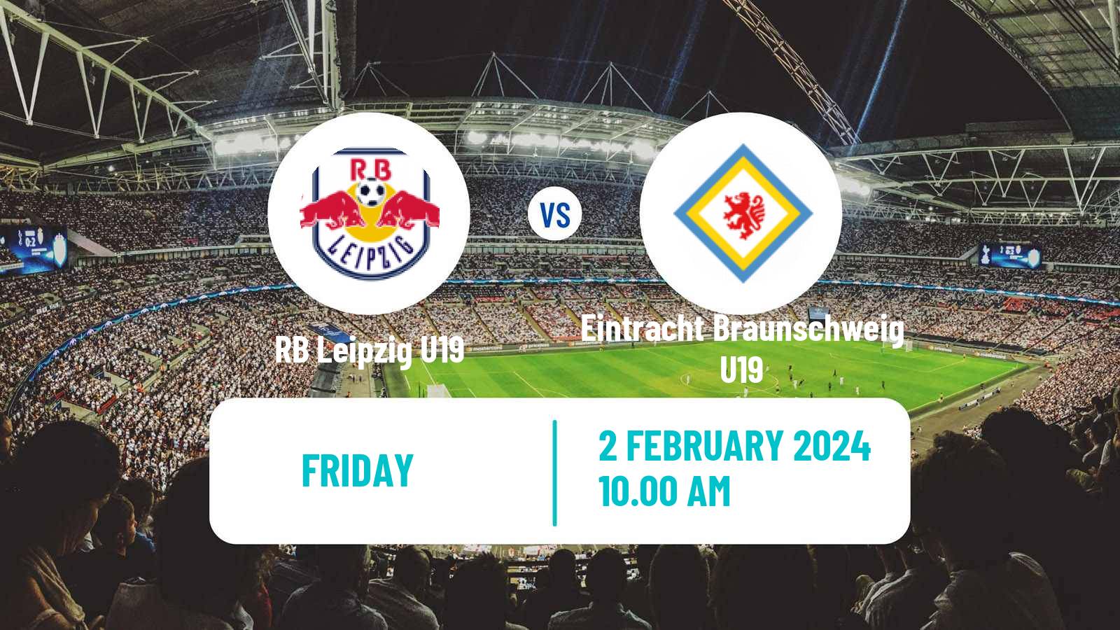 Soccer German Junioren Bundesliga North RB Leipzig U19 - Eintracht Braunschweig U19