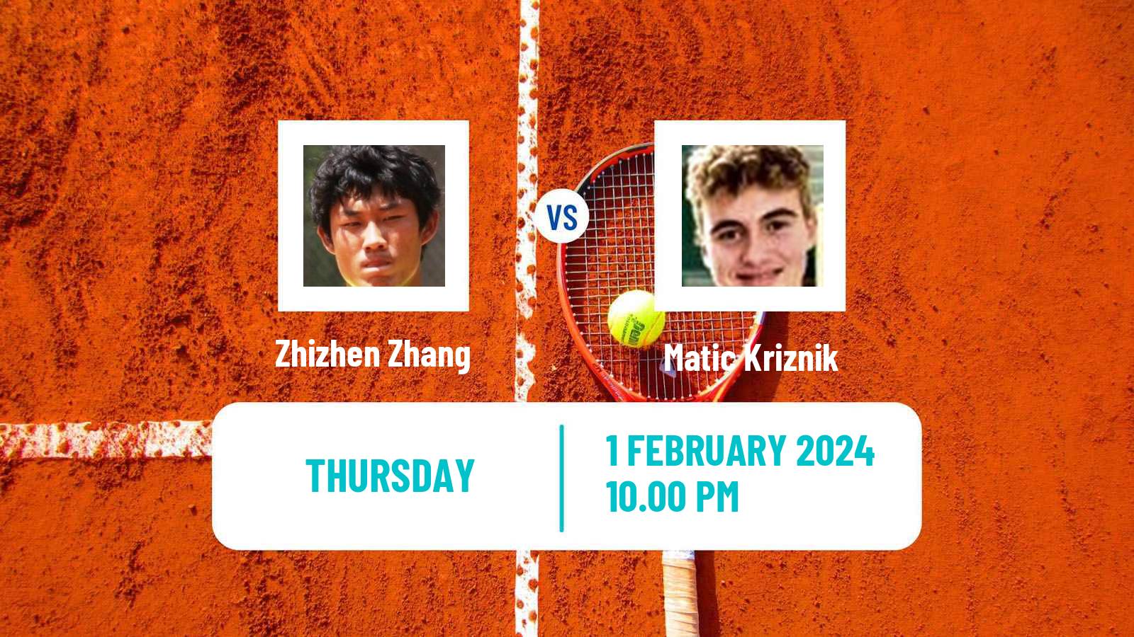 Tennis Davis Cup World Group II Zhizhen Zhang - Matic Kriznik