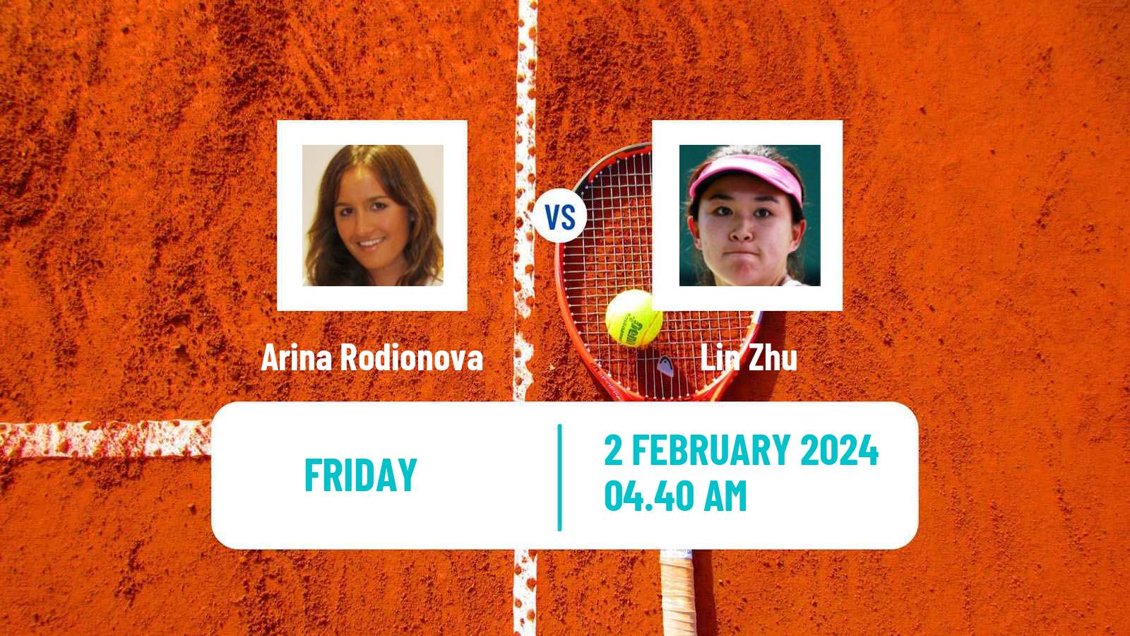 Tennis WTA Hua Hin Arina Rodionova - Lin Zhu