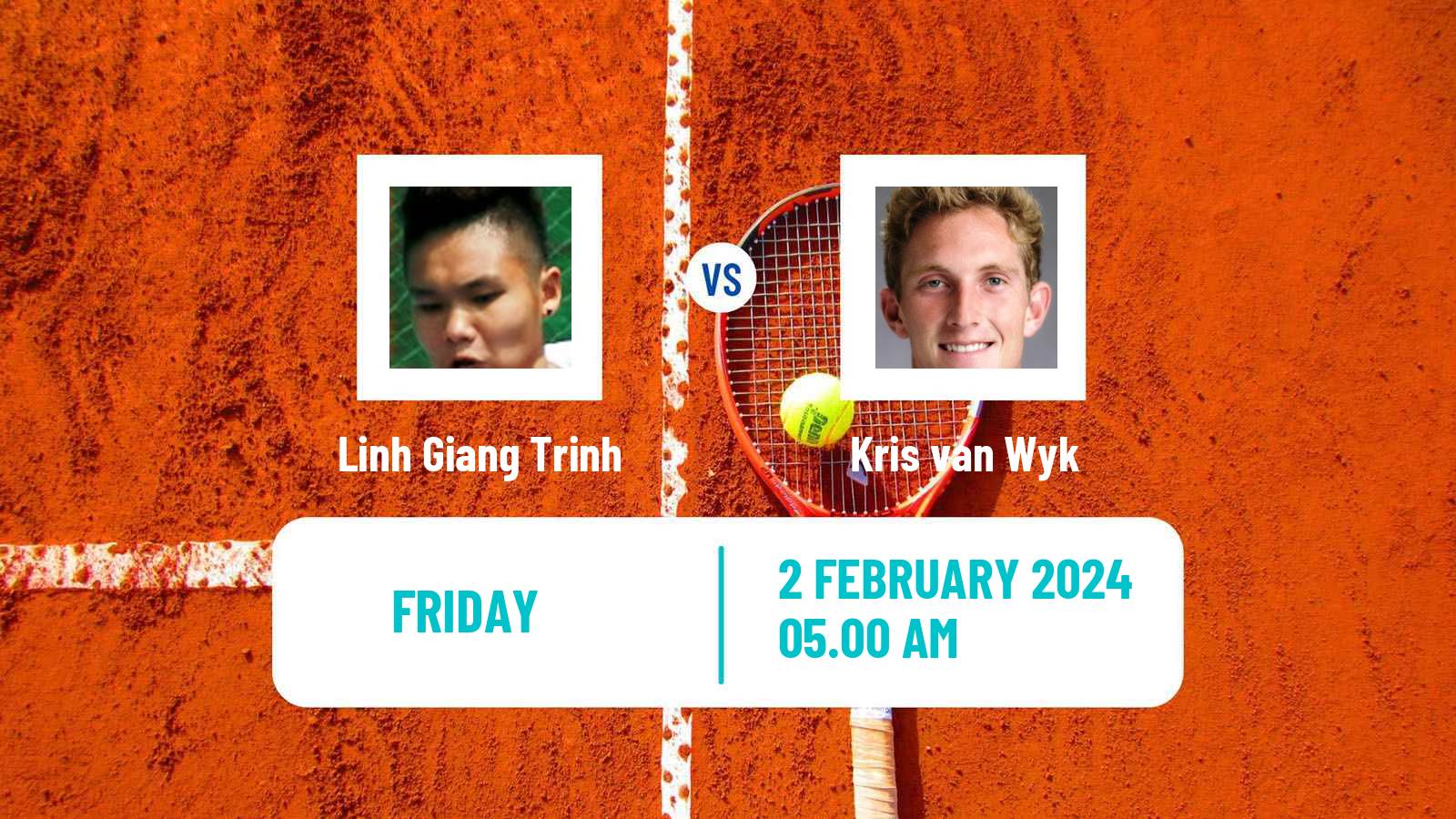 Tennis Davis Cup World Group II Linh Giang Trinh - Kris van Wyk
