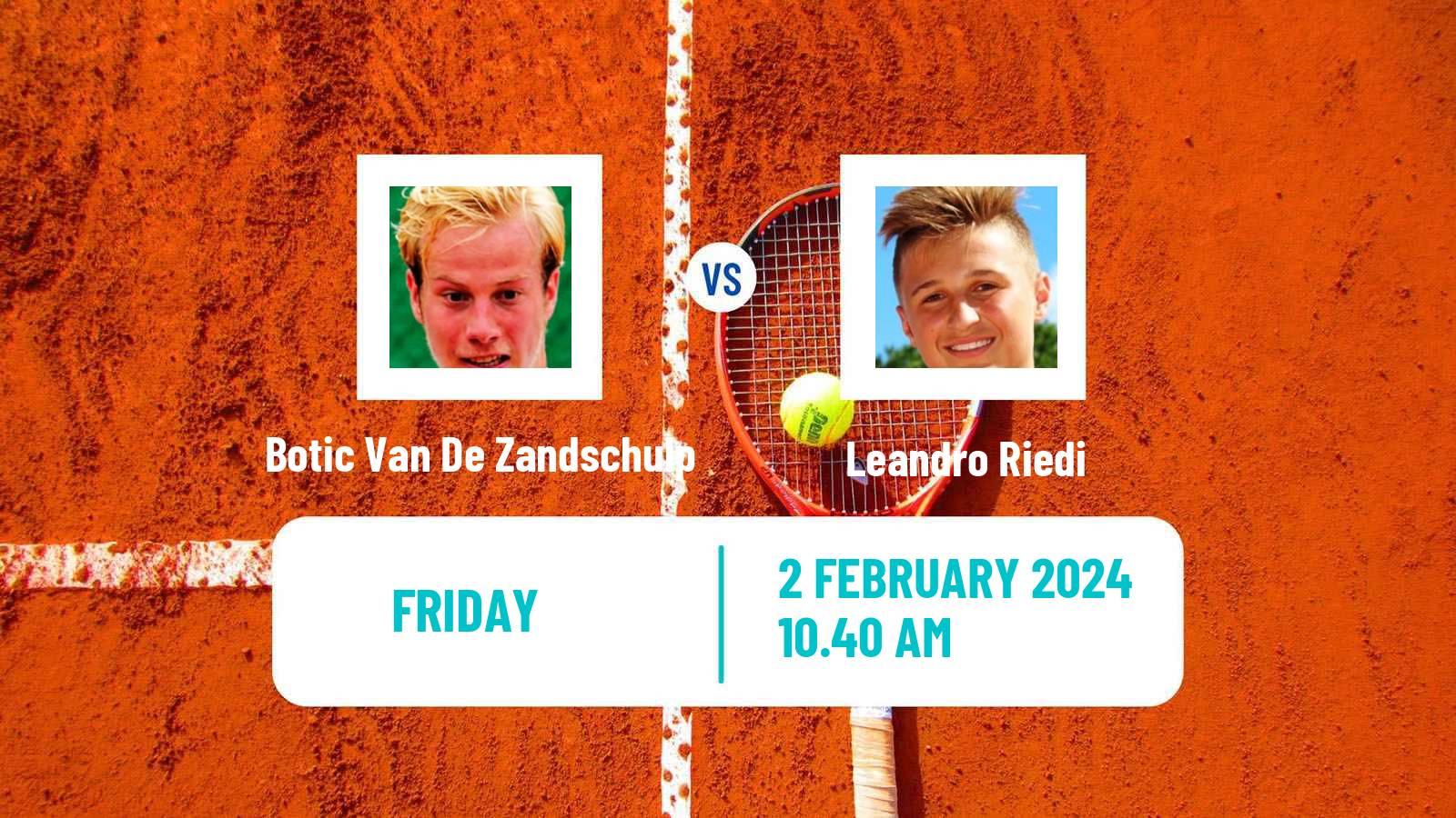 Tennis Davis Cup World Group Botic Van De Zandschulp - Leandro Riedi