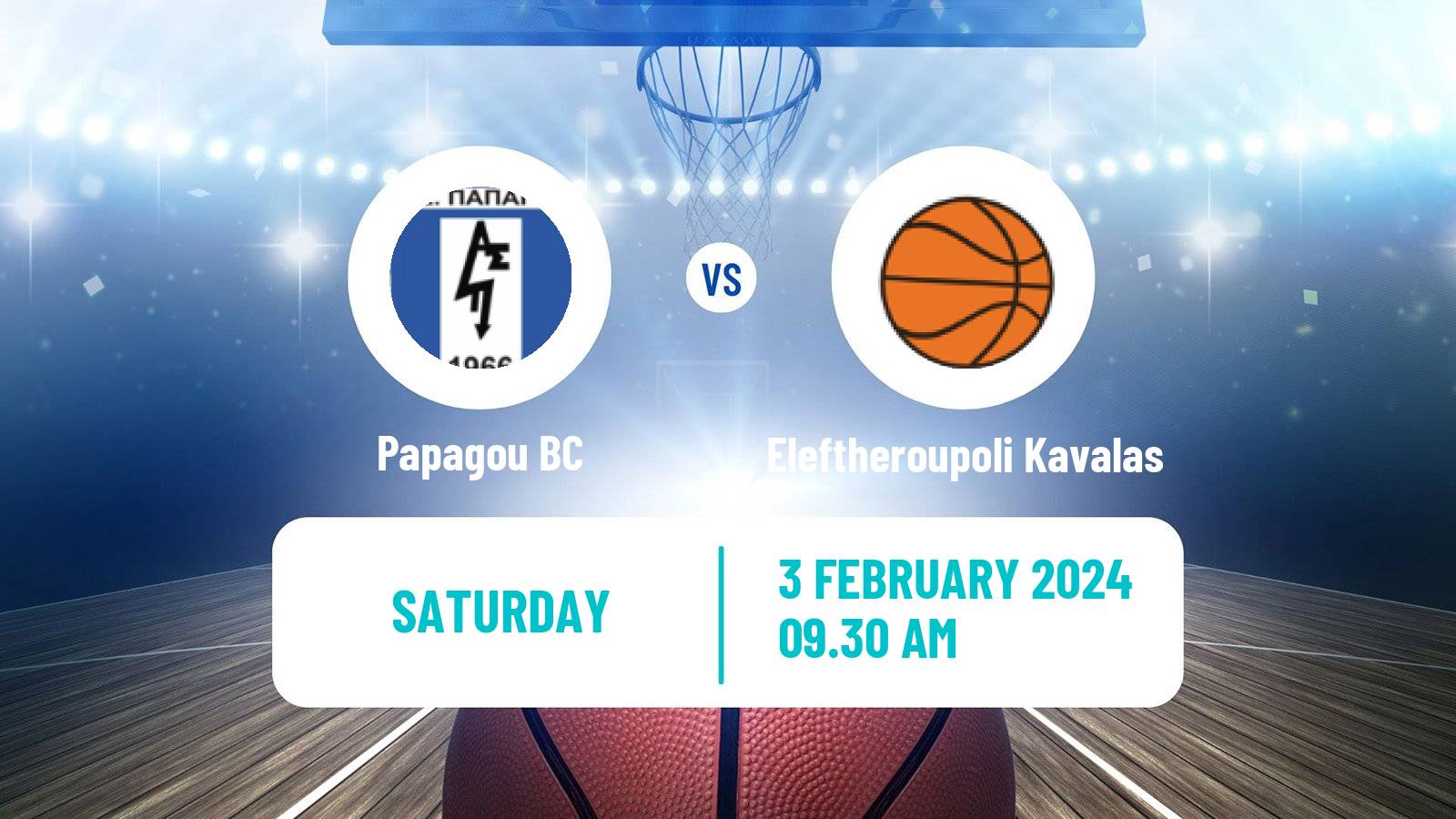 Basketball Greek Elite League Basketball Papagou - Eleftheroupoli Kavalas