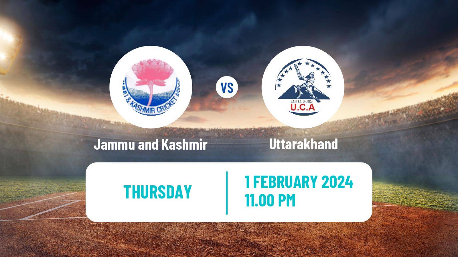Cricket Ranji Trophy Jammu and Kashmir - Uttarakhand