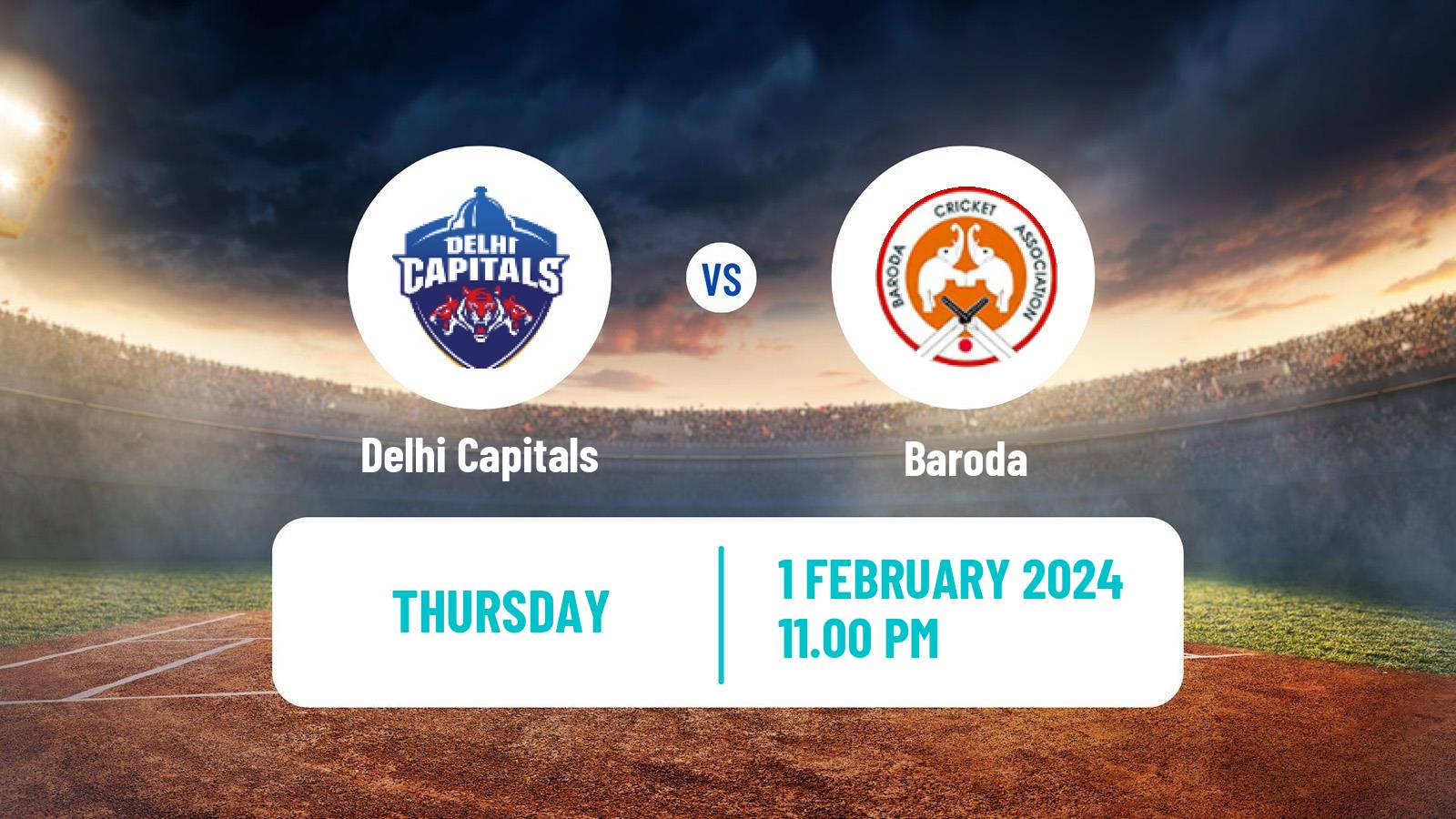 Cricket Ranji Trophy Delhi Capitals - Baroda