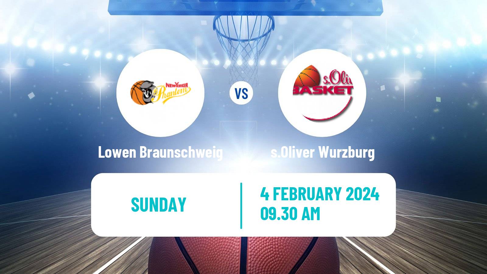 Basketball German BBL Lowen Braunschweig - s.Oliver Wurzburg