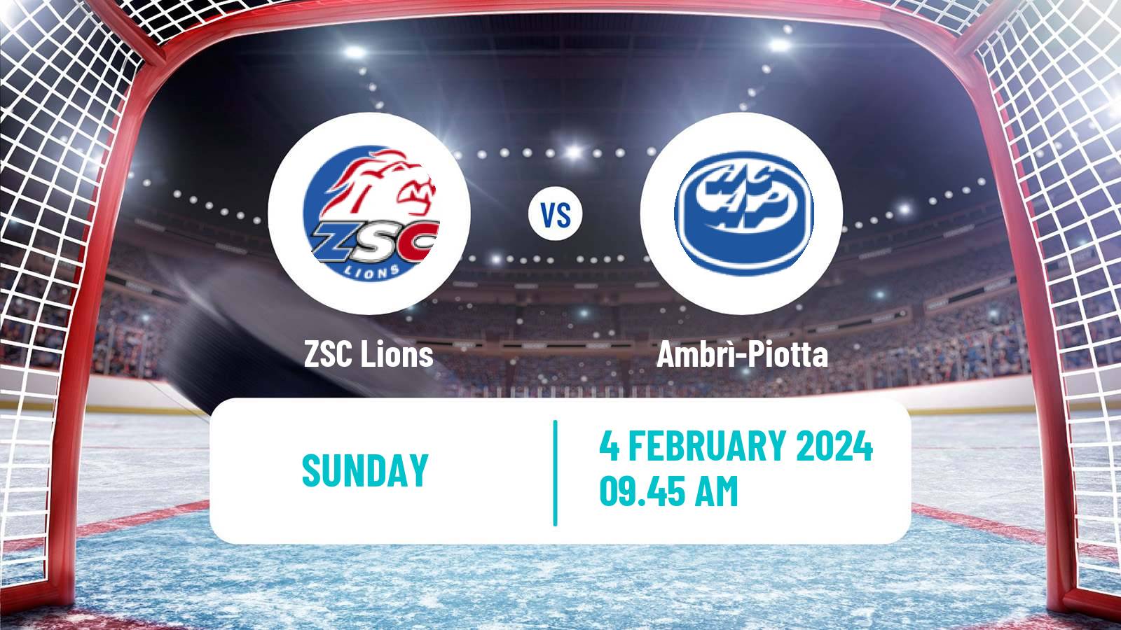 Hockey Swiss National League Hockey ZSC Lions - Ambrì-Piotta