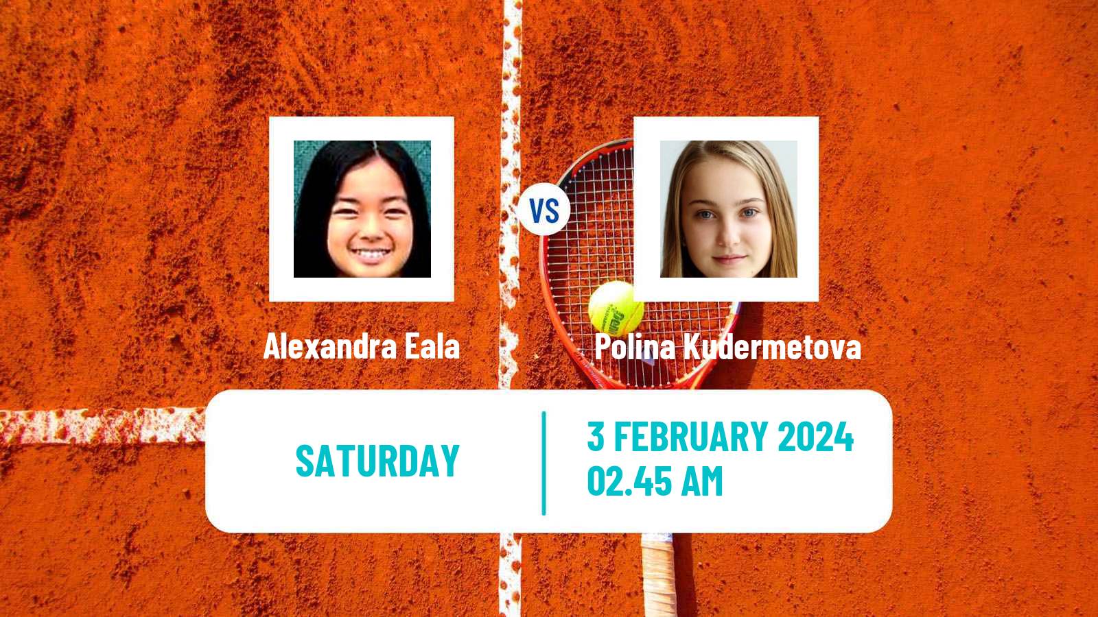 Tennis ITF W50 Indore Women Alexandra Eala - Polina Kudermetova