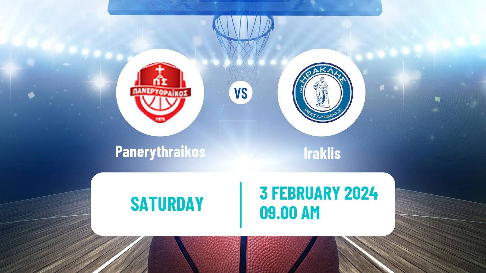 Basketball Greek Elite League Basketball Panerythraikos - Iraklis