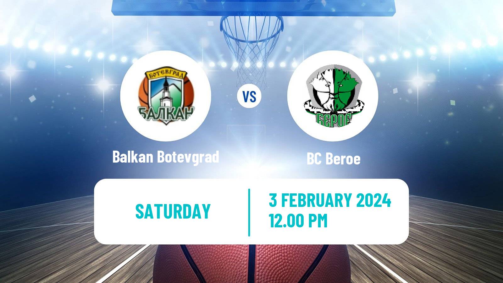 Basketball Bulgarian NBL Balkan Botevgrad - Beroe