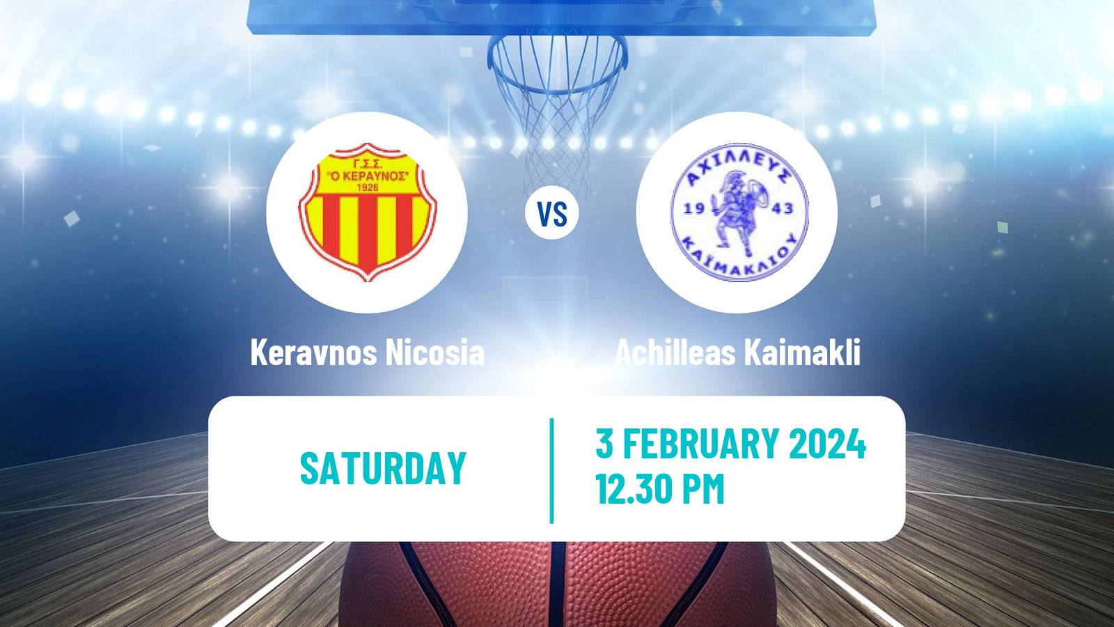 Basketball Cypriot Division A Basketball Keravnos Nicosia - Achilleas Kaimakli