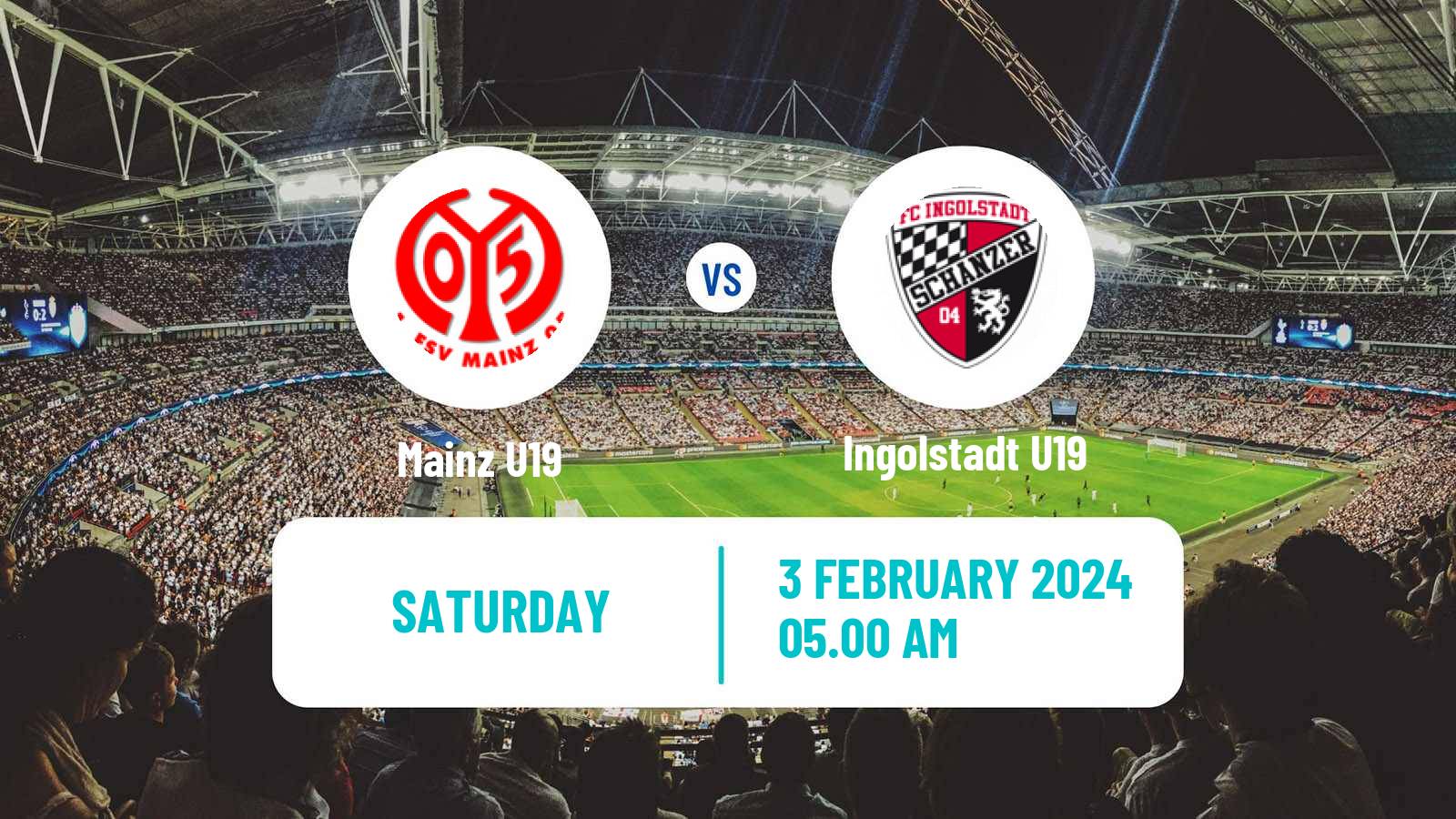 Soccer German Junioren Bundesliga South Mainz U19 - Ingolstadt U19