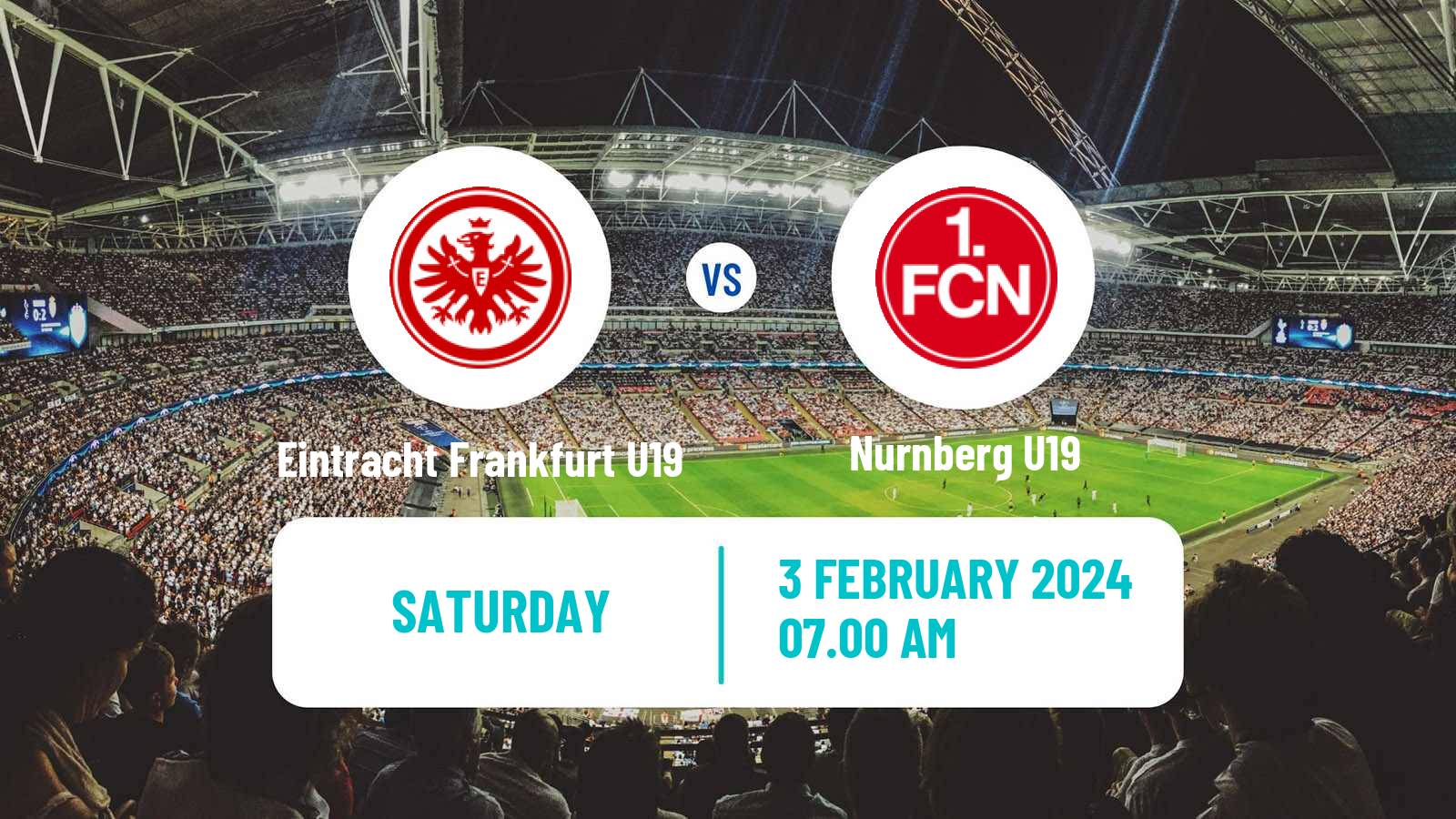 Soccer German Junioren Bundesliga South Eintracht Frankfurt U19 - Nurnberg U19