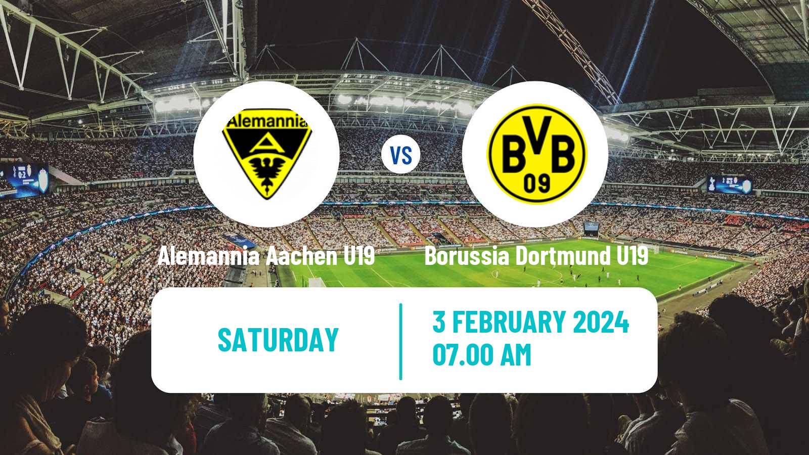 Soccer German Junioren Bundesliga West Alemannia Aachen U19 - Borussia Dortmund U19