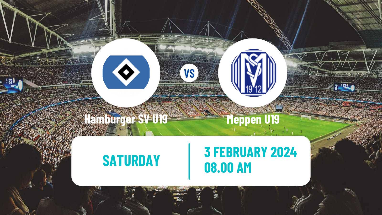 Soccer German Junioren Bundesliga North Hamburger SV U19 - Meppen U19