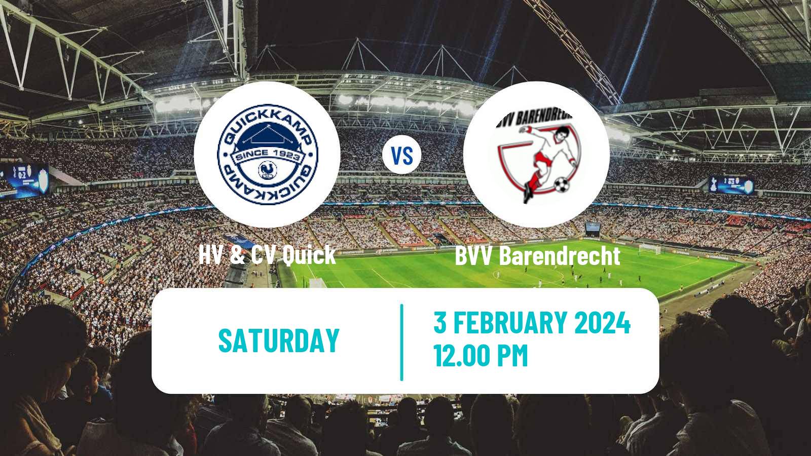 Soccer Dutch Derde Divisie HV & CV Quick - BVV Barendrecht