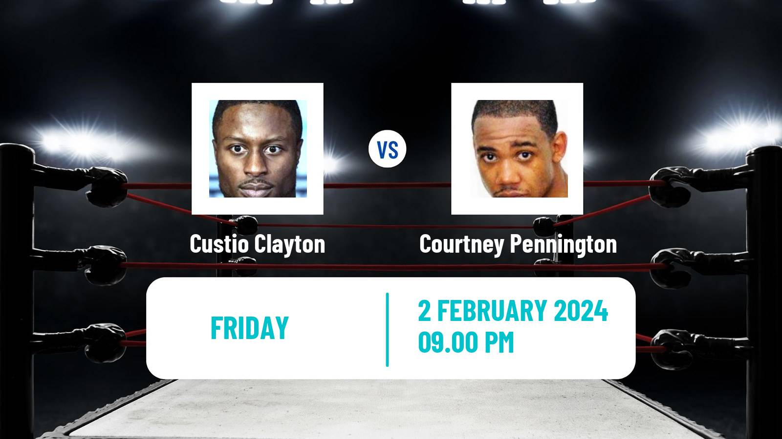 Boxing Super Welterweight Others Matches Men Custio Clayton - Courtney Pennington