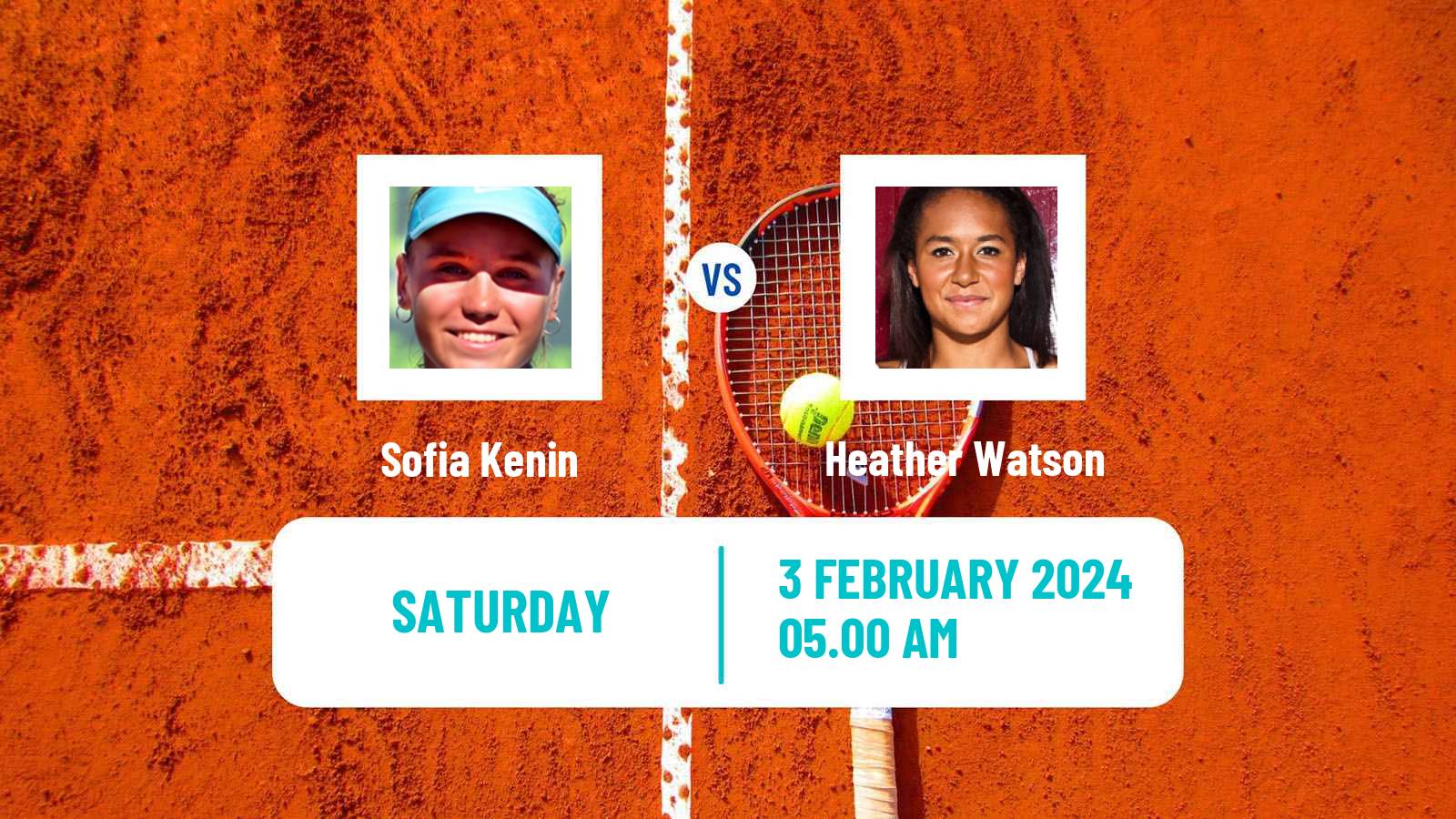 Tennis WTA Abu Dhabi Sofia Kenin - Heather Watson