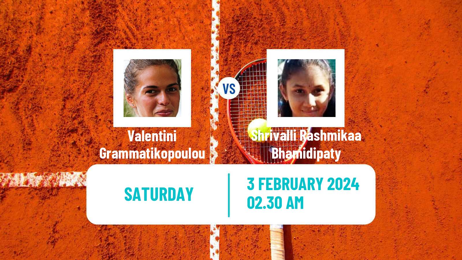 Tennis Mumbai Challenger Women Valentini Grammatikopoulou - Shrivalli Rashmikaa Bhamidipaty