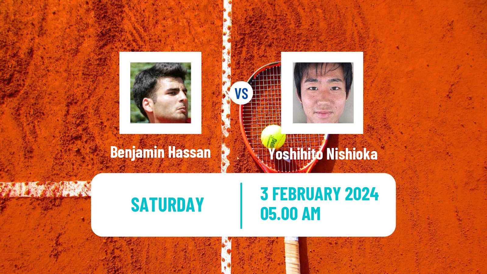 Tennis Davis Cup World Group I Benjamin Hassan - Yoshihito Nishioka