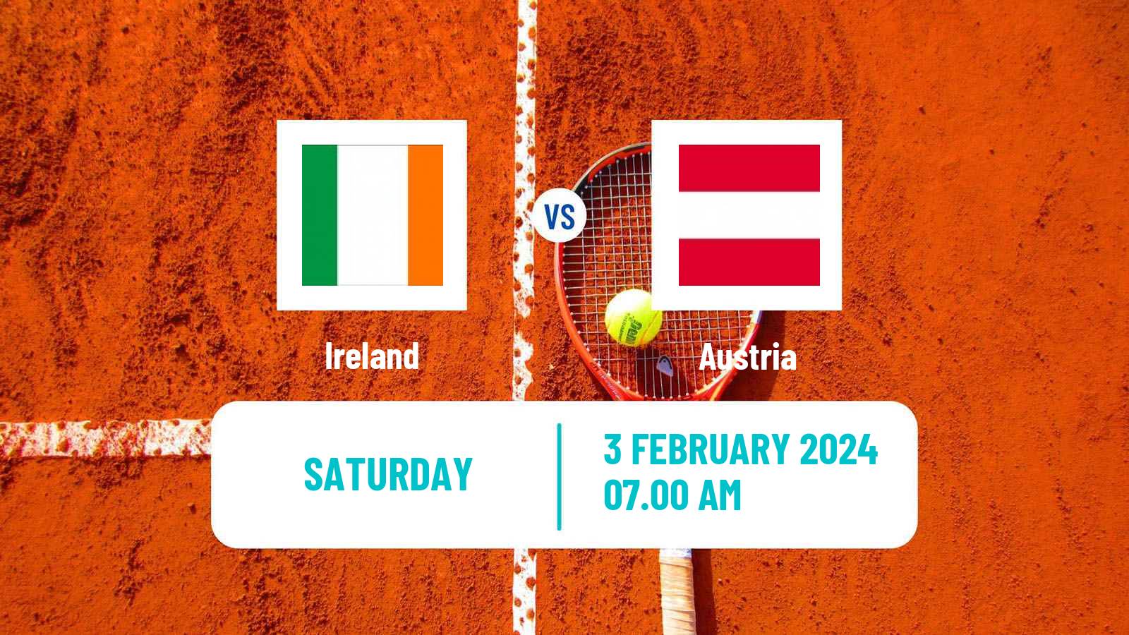 Tennis Davis Cup World Group I Teams Ireland - Austria