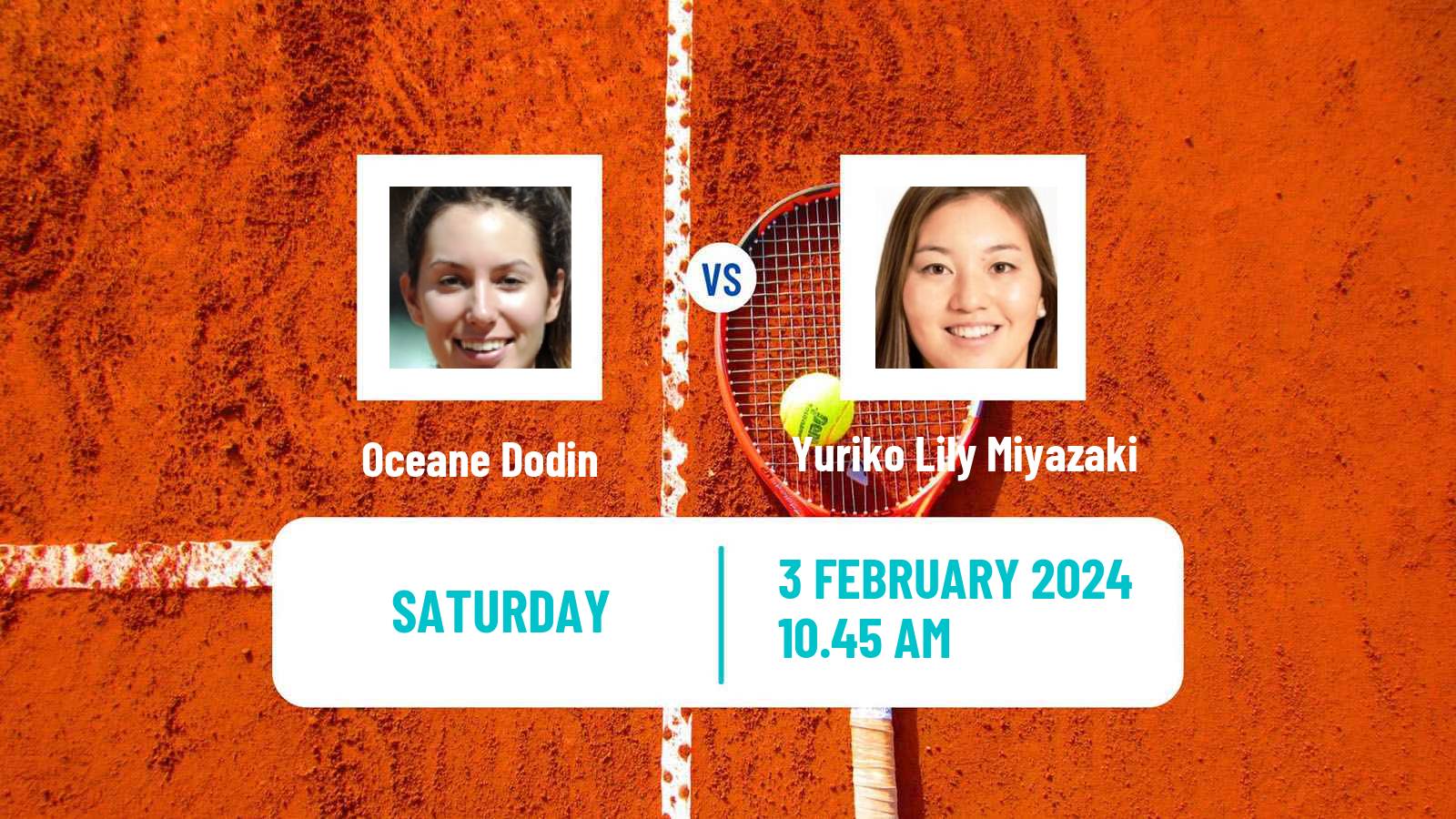 Tennis ITF W75 Andrezieux Boutheon Women Oceane Dodin - Yuriko Lily Miyazaki