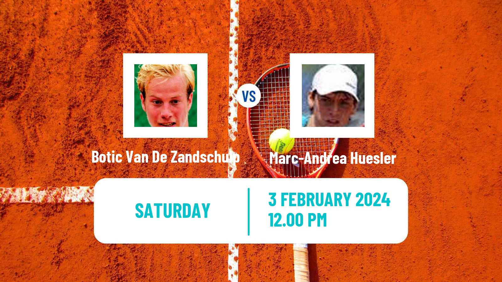 Tennis Davis Cup World Group Botic Van De Zandschulp - Marc-Andrea Huesler