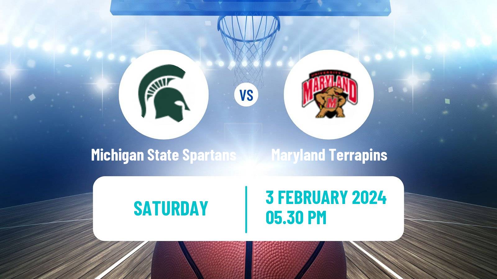 Basketball NCAA College Basketball Michigan State Spartans - Maryland Terrapins