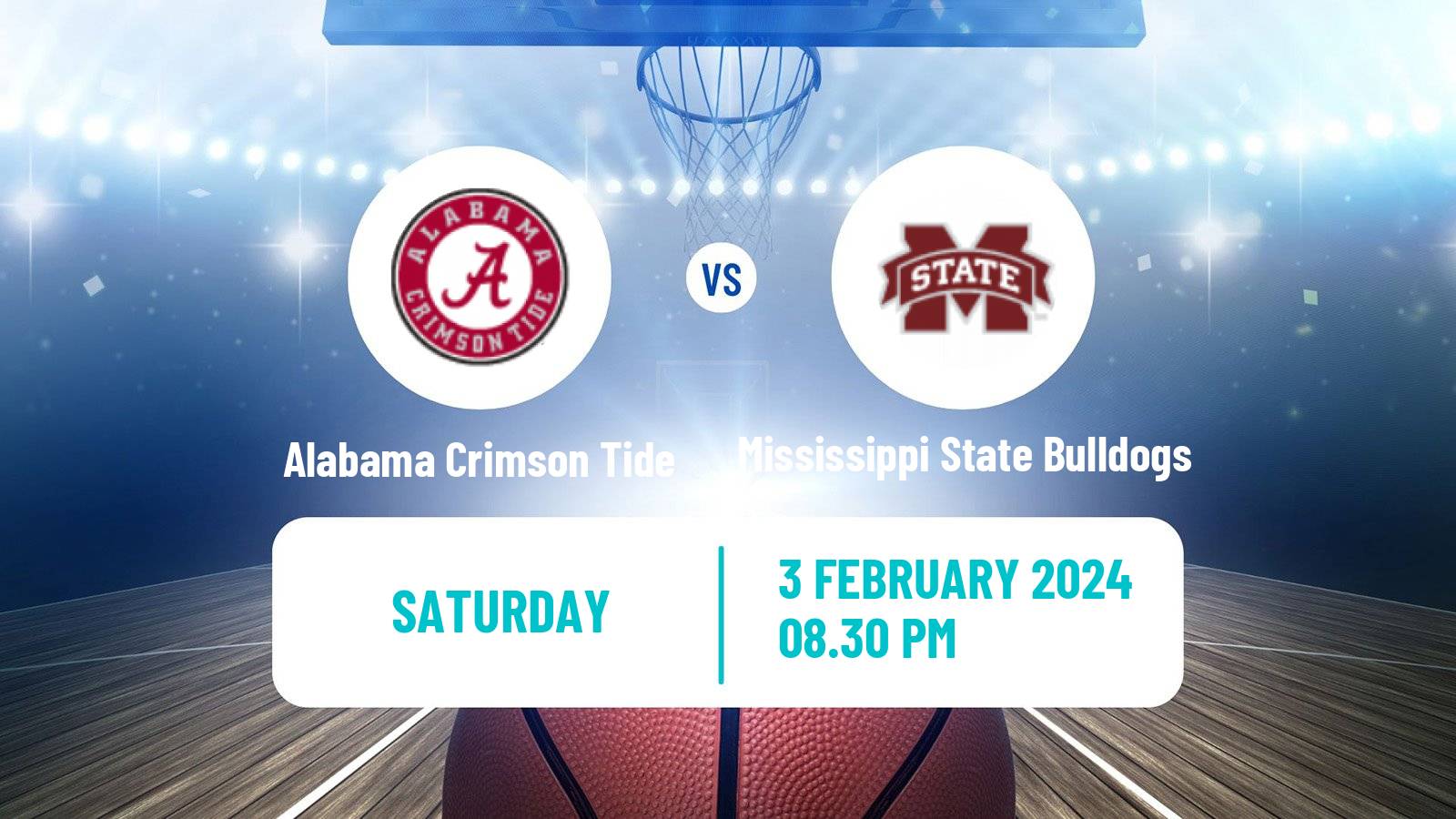 Basketball NCAA College Basketball Alabama Crimson Tide - Mississippi State Bulldogs