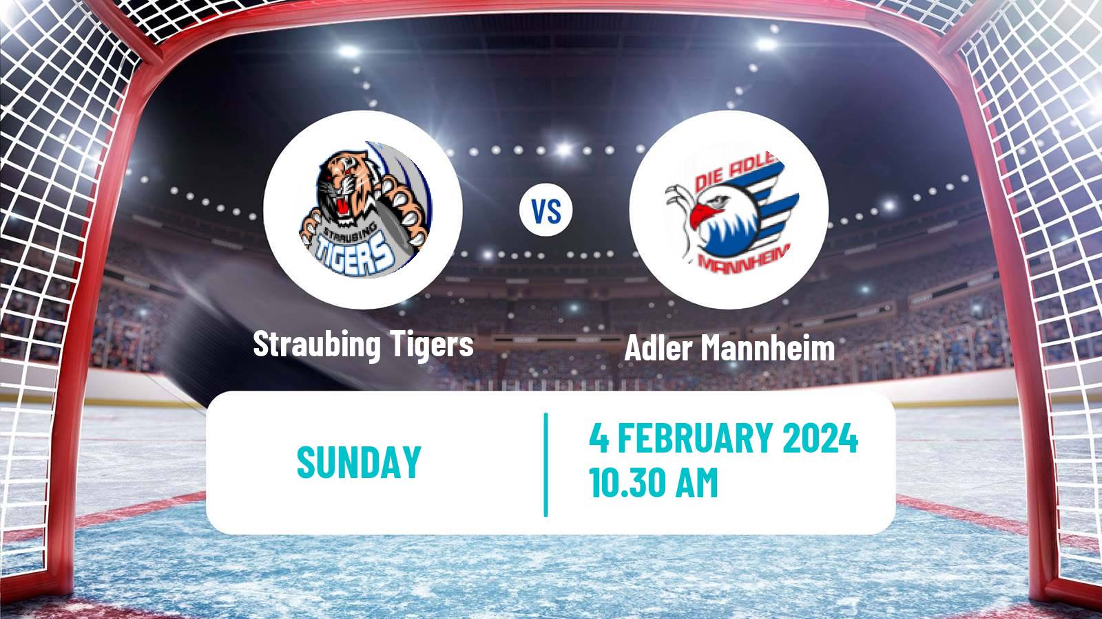 Hockey German Ice Hockey League Straubing Tigers - Adler Mannheim