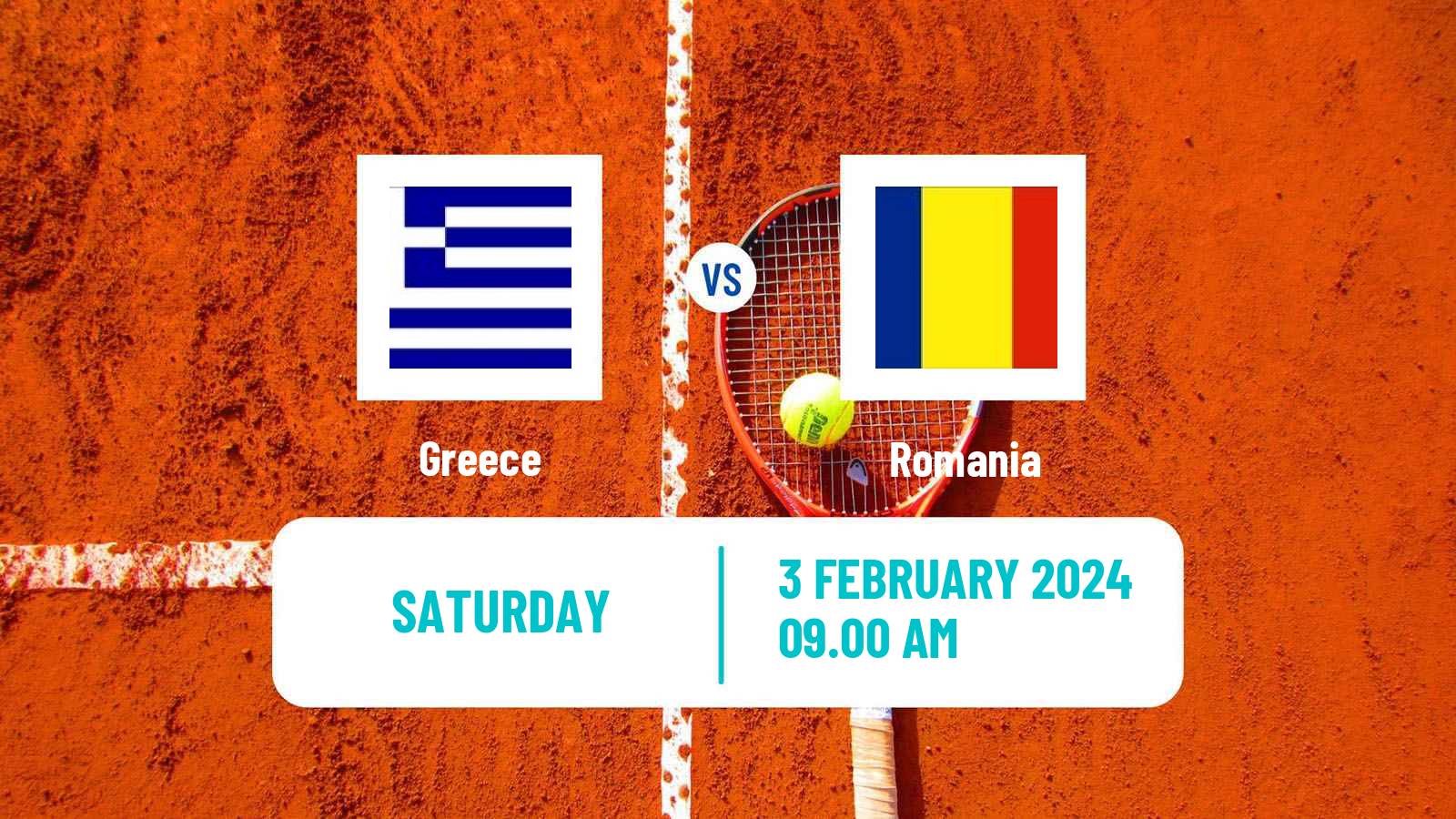 Tennis Davis Cup World Group I Teams Greece - Romania