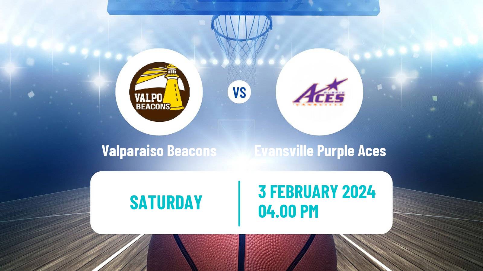 Basketball NCAA College Basketball Valparaiso Beacons - Evansville Purple Aces