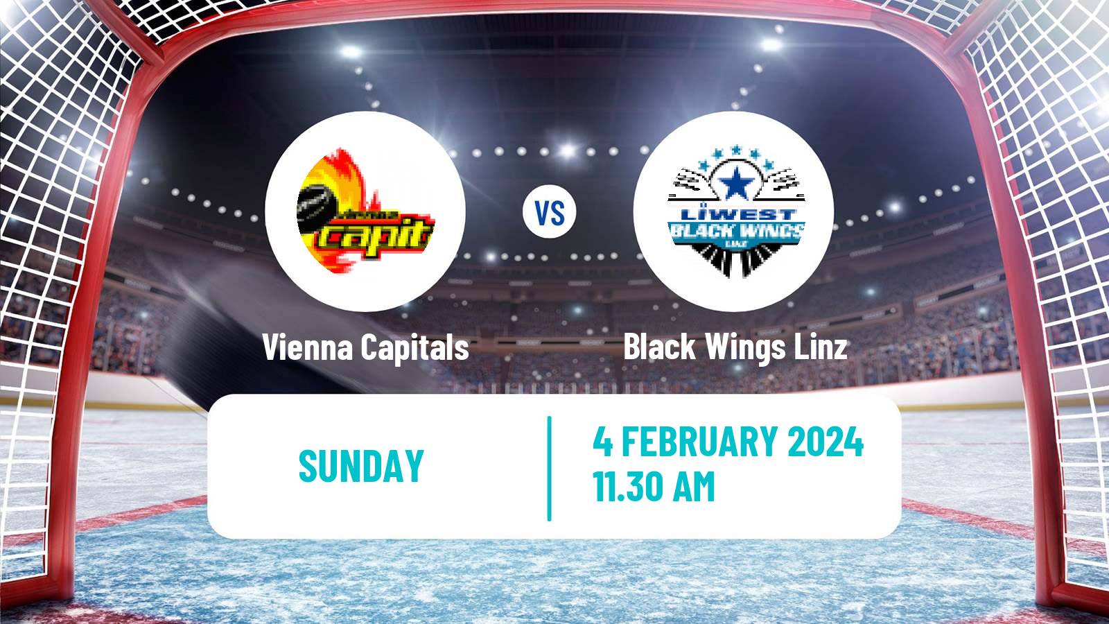 Hockey Austrian Ice Hockey League Vienna Capitals - Black Wings Linz
